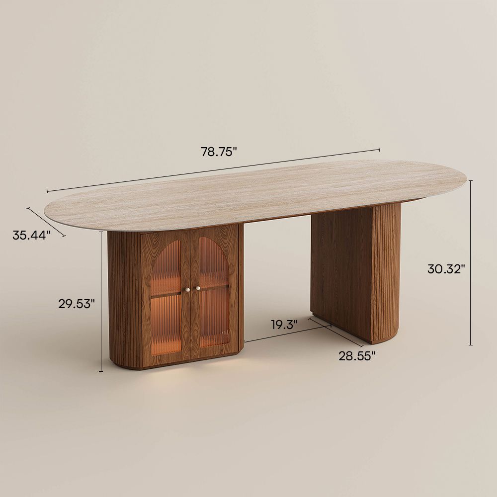 Sintered Stone Yellow & Walnut Matte Sintered Stone Dining Tables