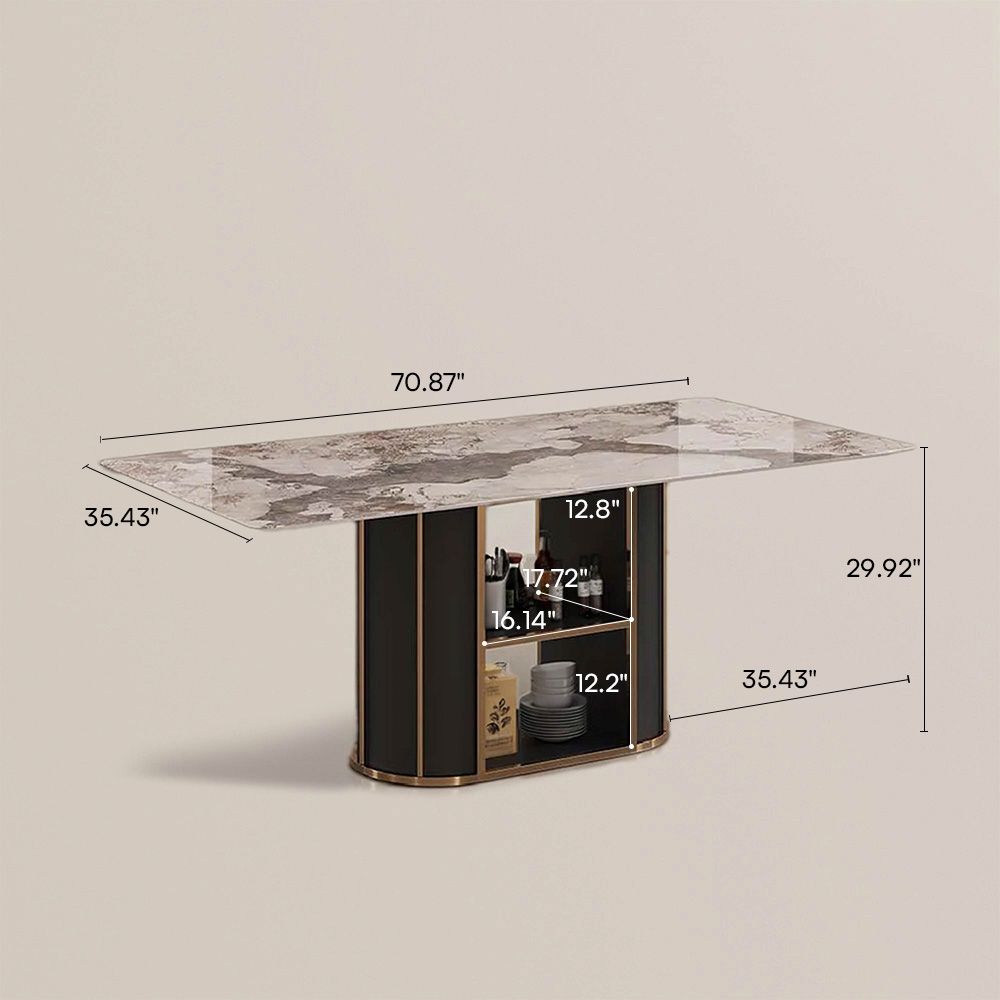 Pandora & Black Glossy Sintered Stone Dining Tables