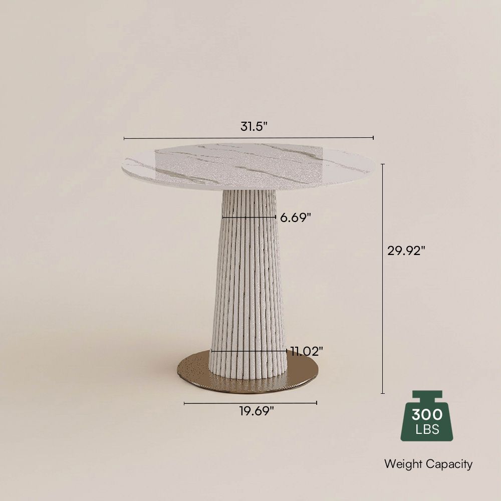 Round White Sintered Stone Dining Tables