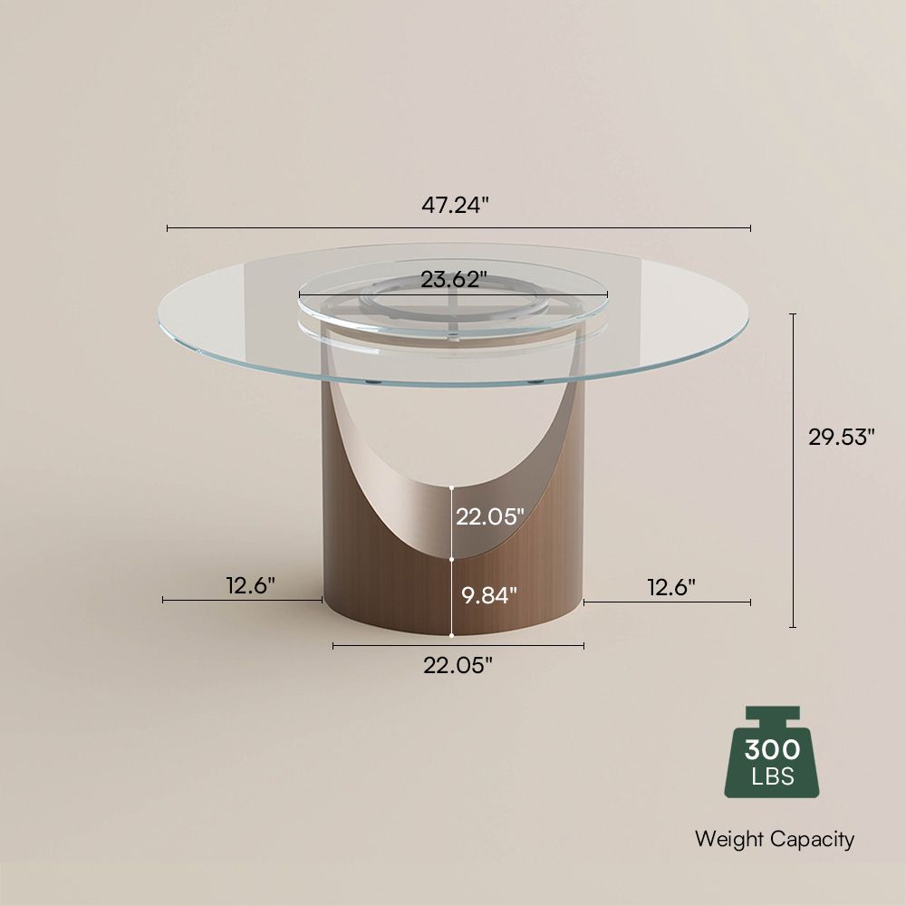 Bronze Clear Tempered Glass Dining Tables