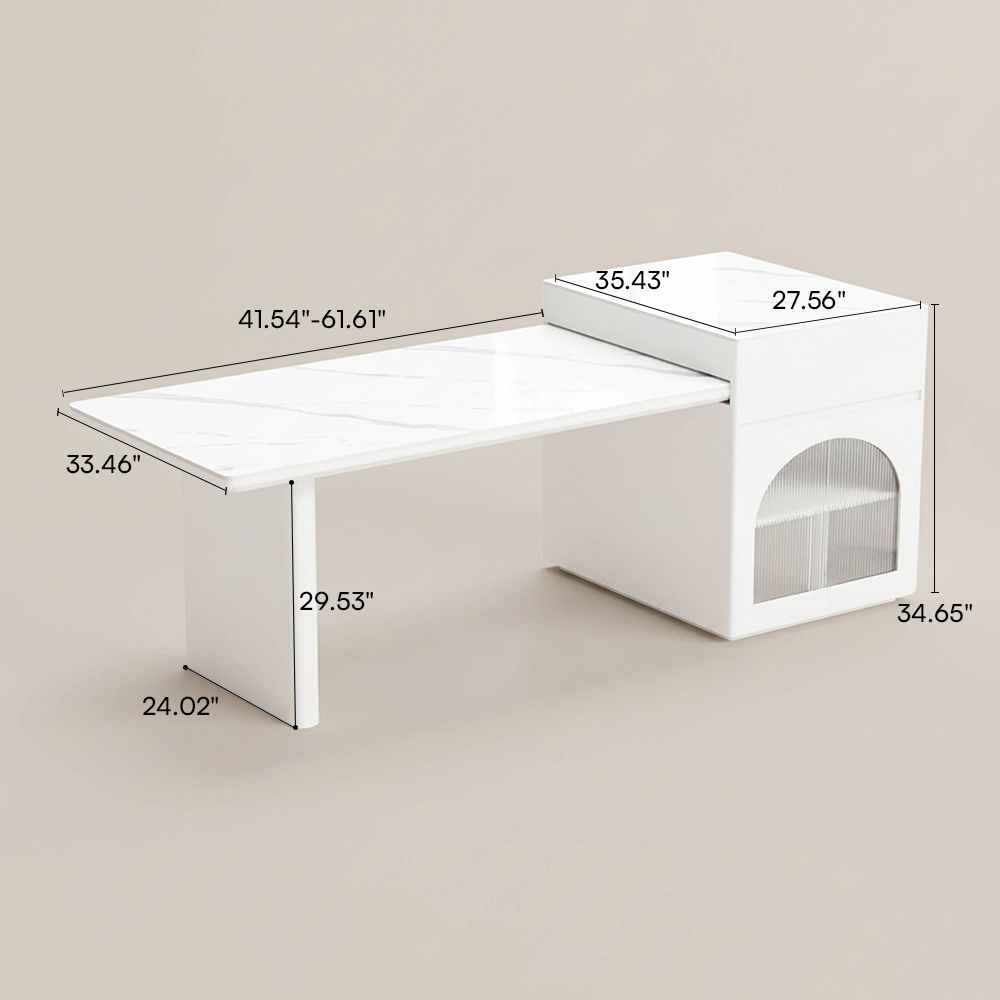 White Sintered Stone Kitchen Island