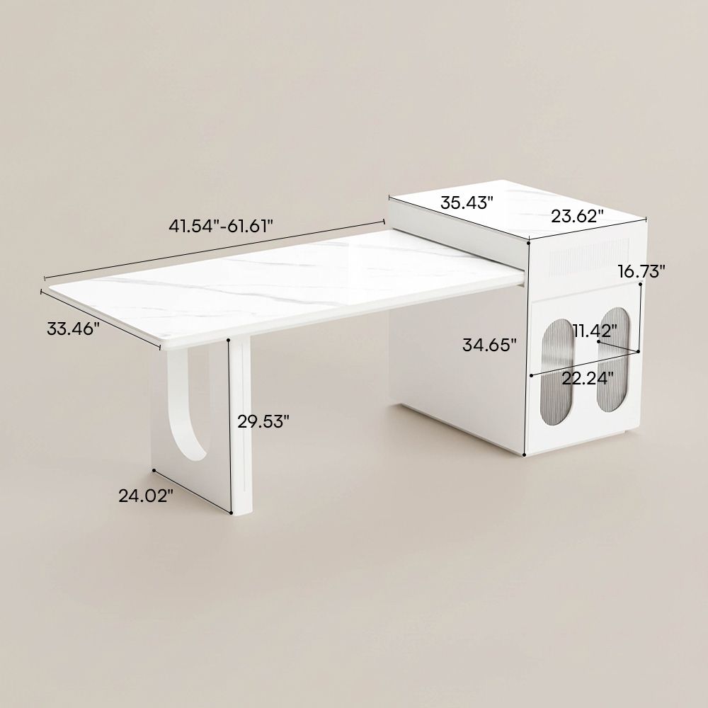 White Sintered Stone Kitchen Island