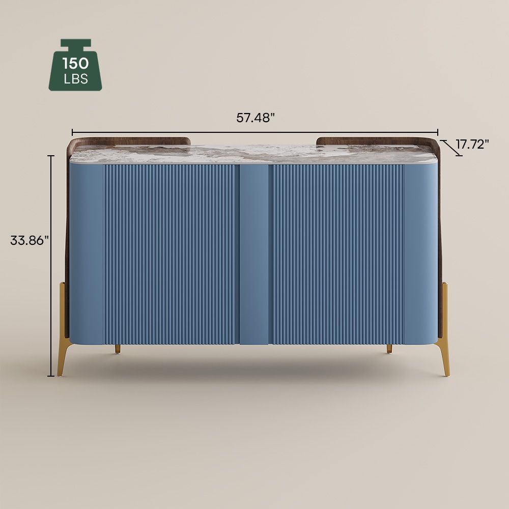 Metal Leg Blue Sintered Stone Sideboards & Buffets
