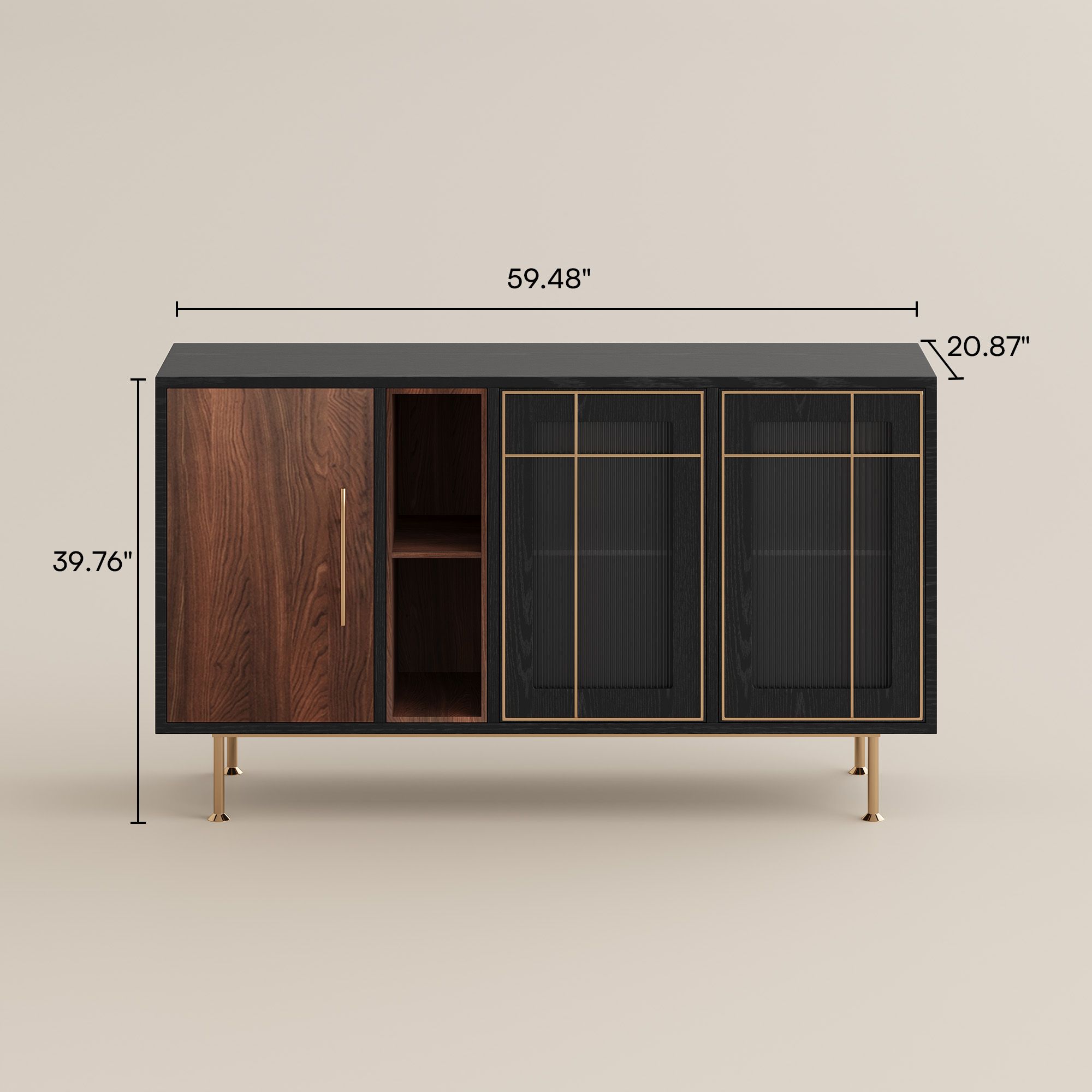 Partly Assemble Walnut Sideboards & Buffets
