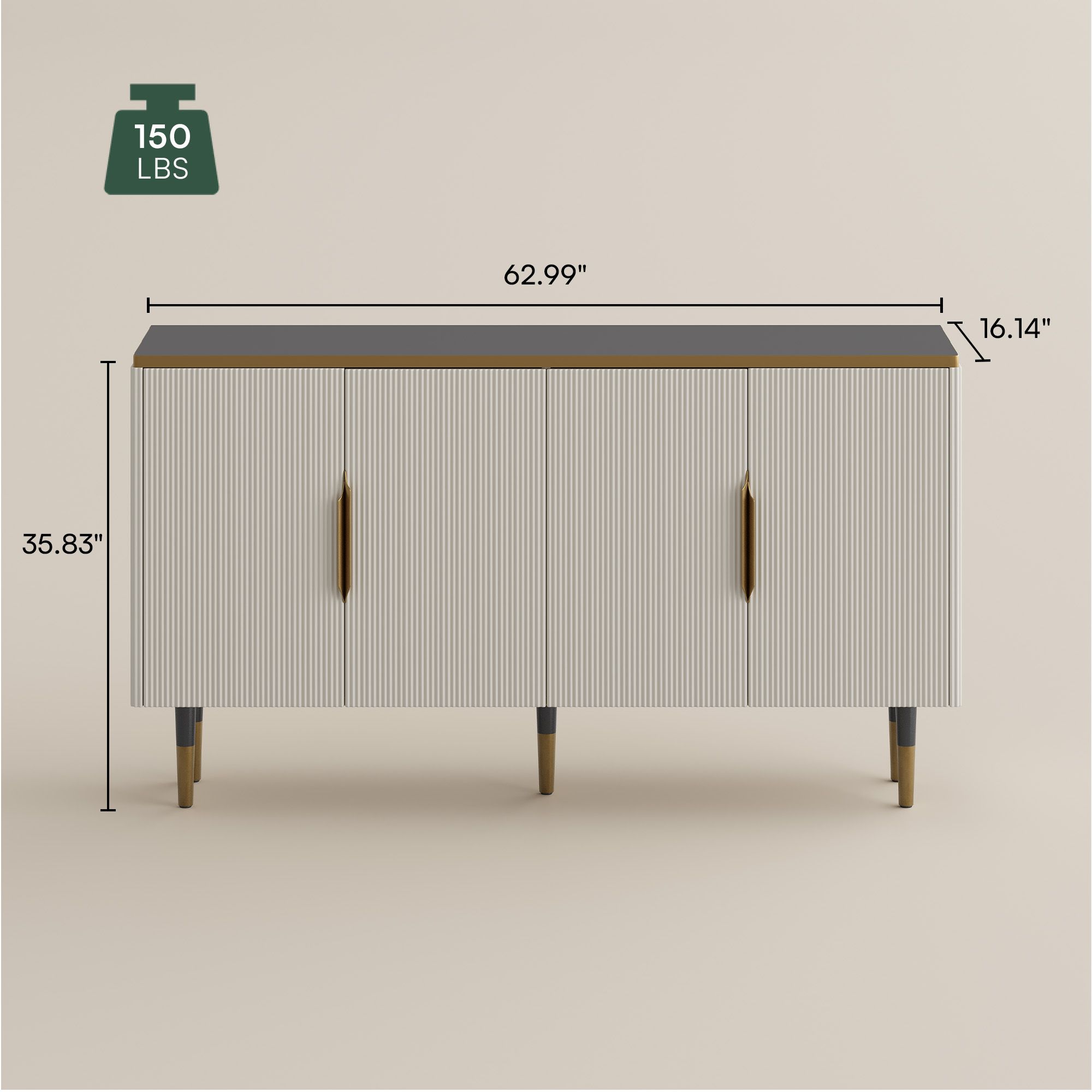 Modern Minimalist White MDF Sideboards & Buffets