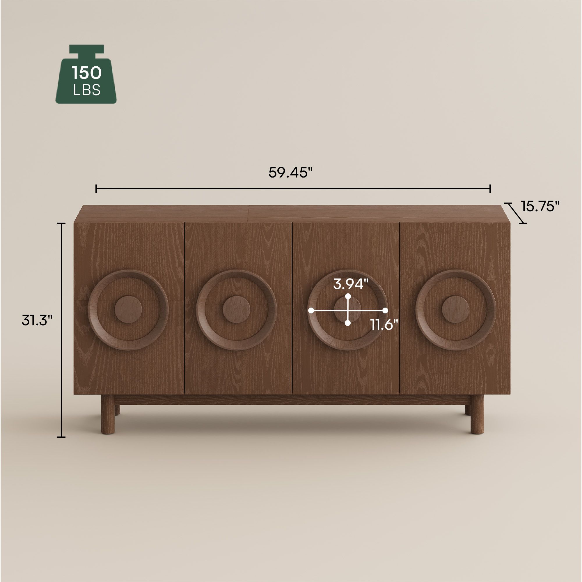 Partly Assemble Walnut Color Plywood Sideboards & Buffets