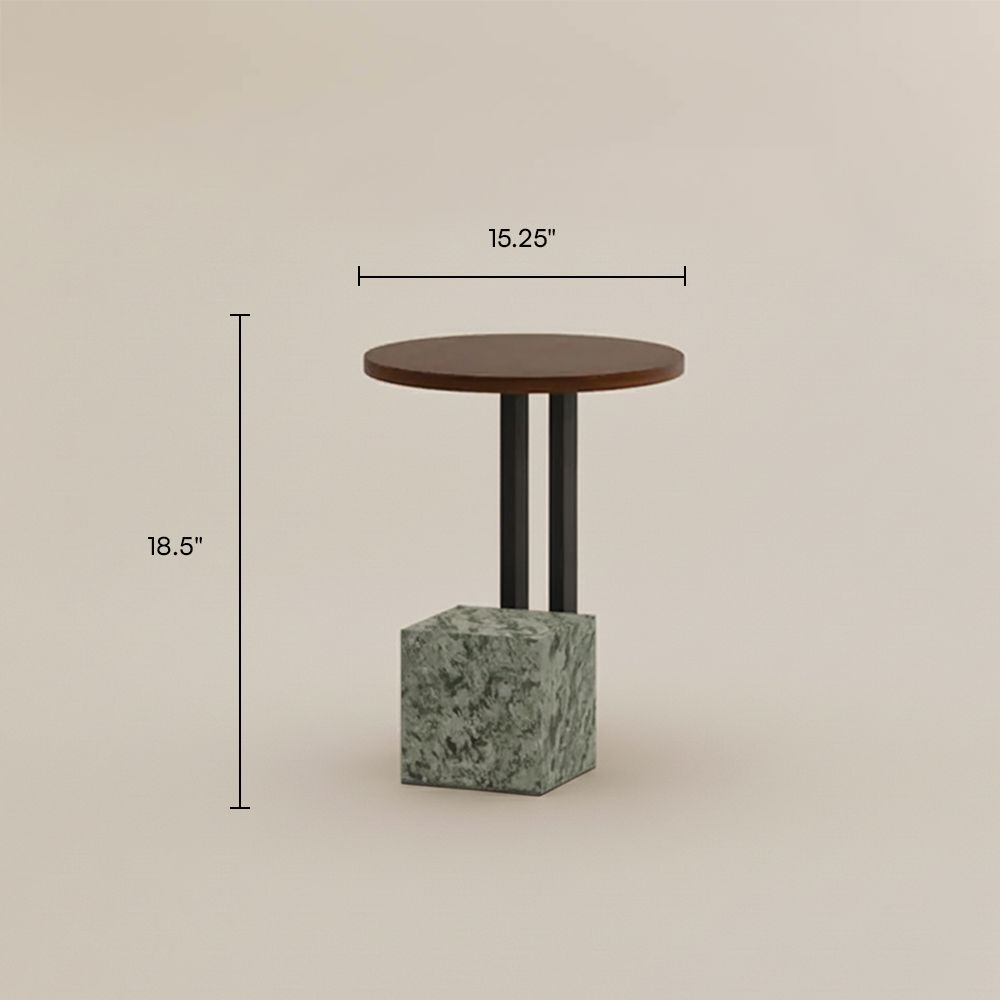 Walnut Color Sintered Stone End & Side Tables