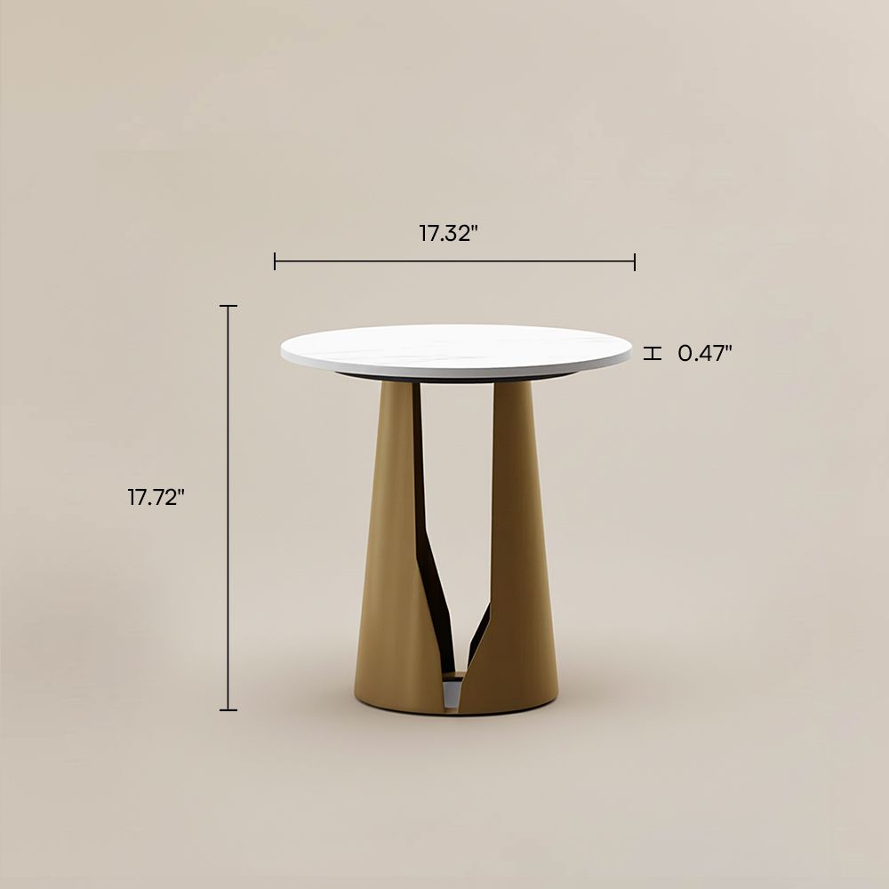 White & Golden MDF End & Side Tables