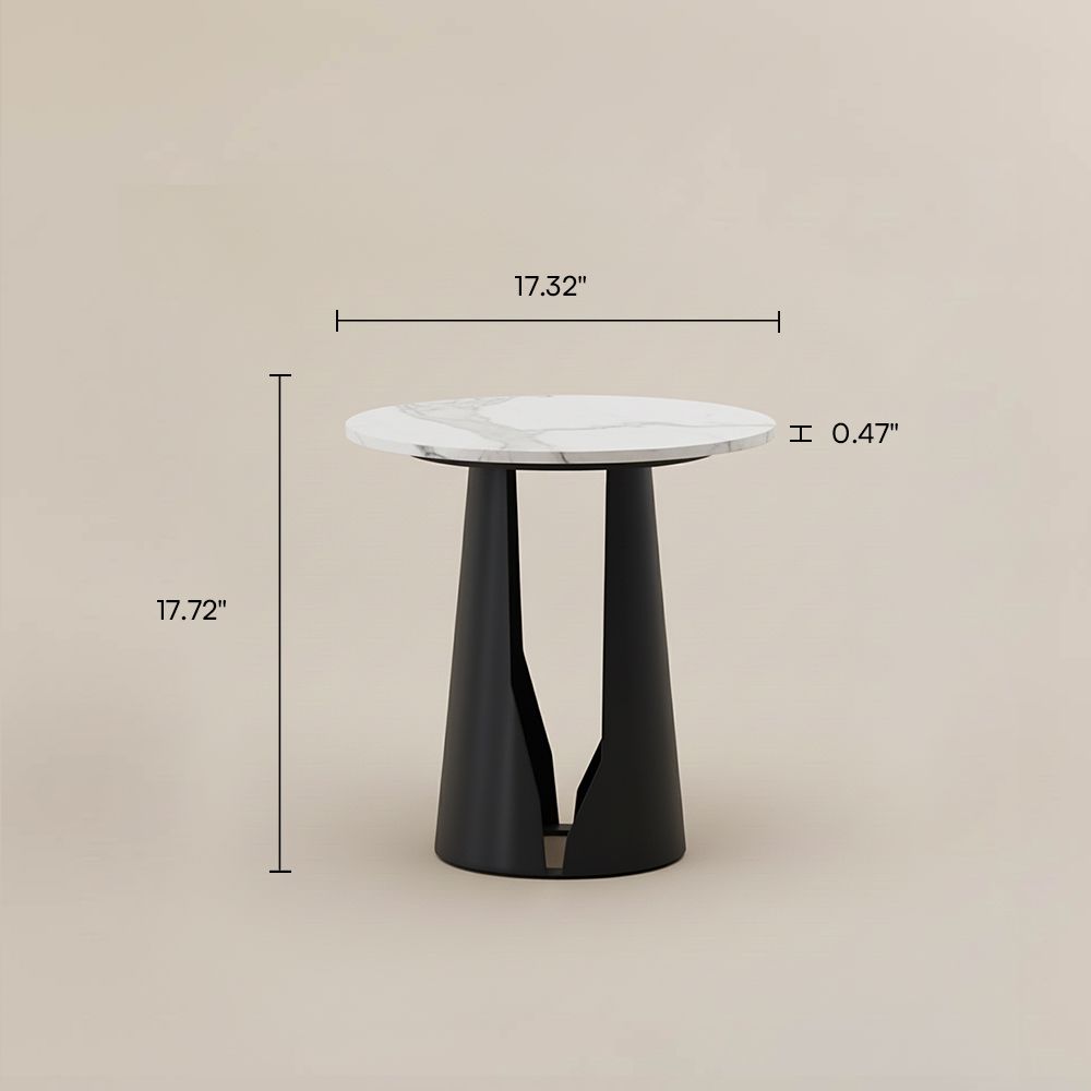Sintered Stone White & Black Sintered Stone End & Side Tables