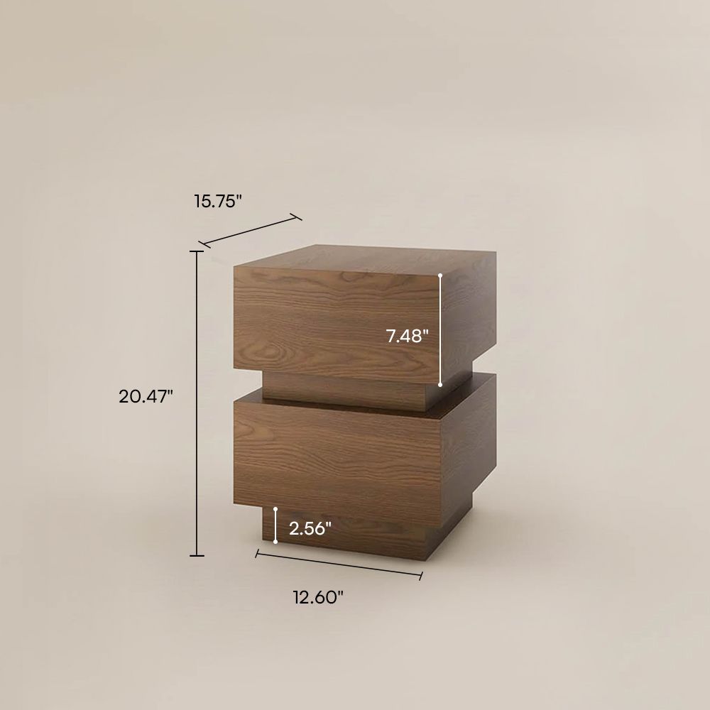 Fully Assemble Walnut Color MDF End & Side Tables