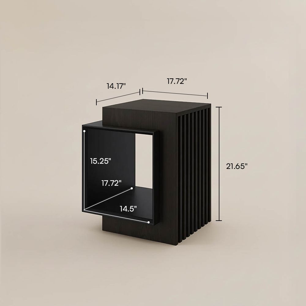 Living Room Walnut & Black MDF End & Side Tables