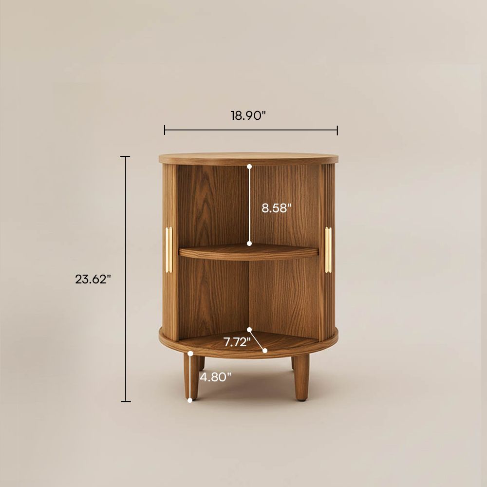 Mid Century Modern Walnut Color Plywood End & Side Tables