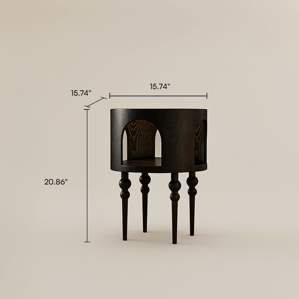 Glass Black Plywood End & Side Tables