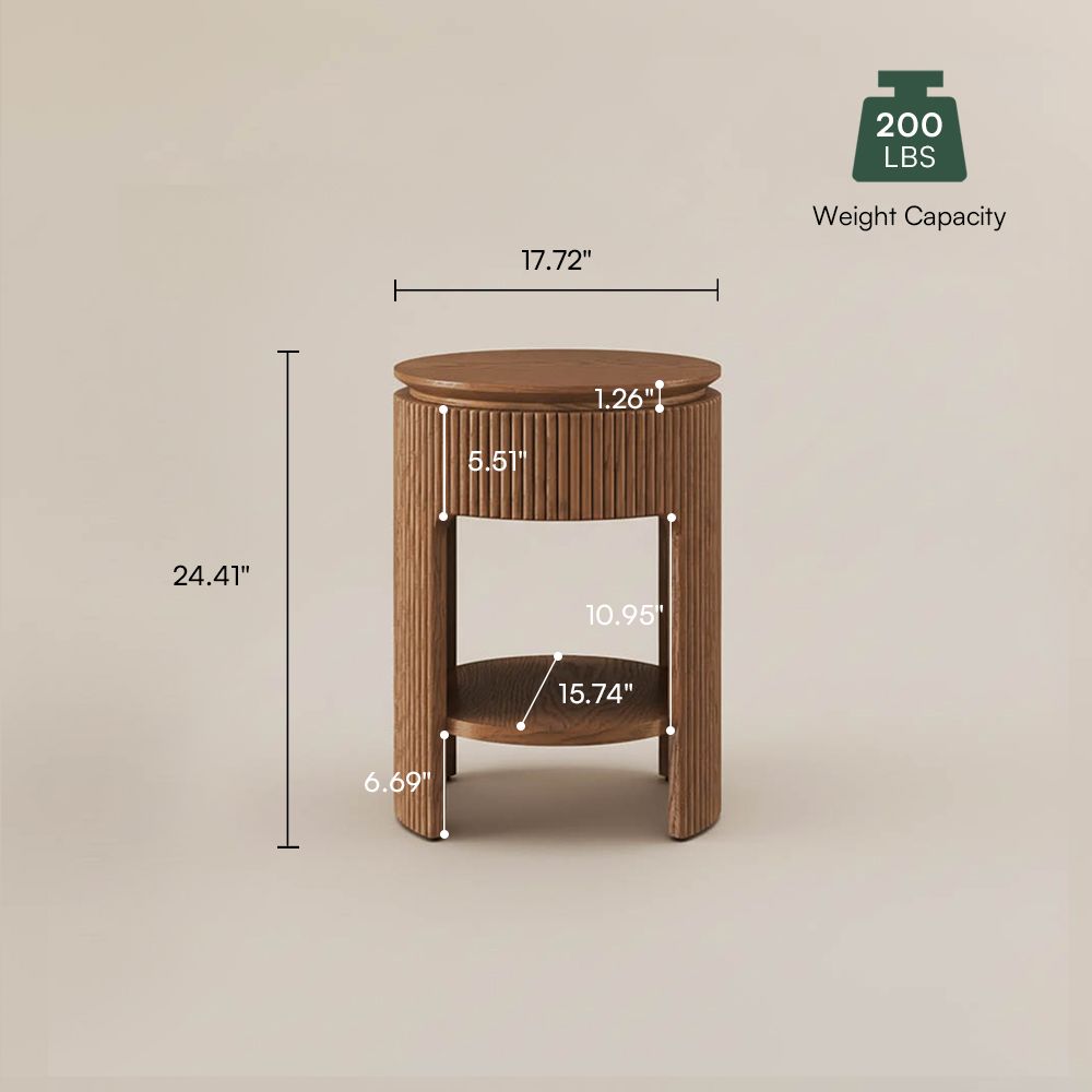 with Storage Walnut Color MDF End & Side Tables