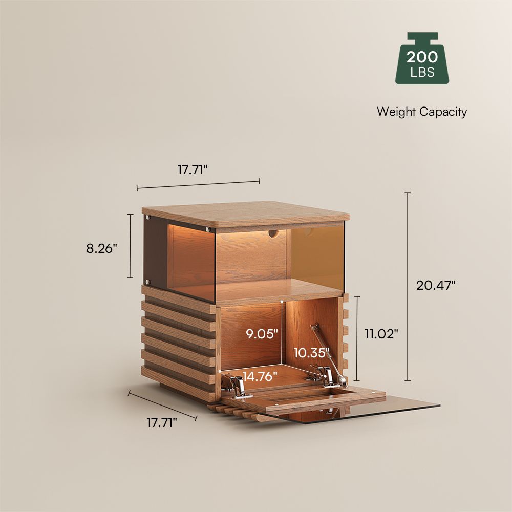 with Storage Walnut Color End & Side Tables