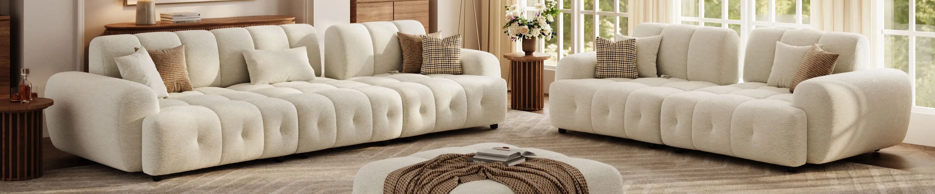 Povison's chenille deep seat sofa for a modern living room