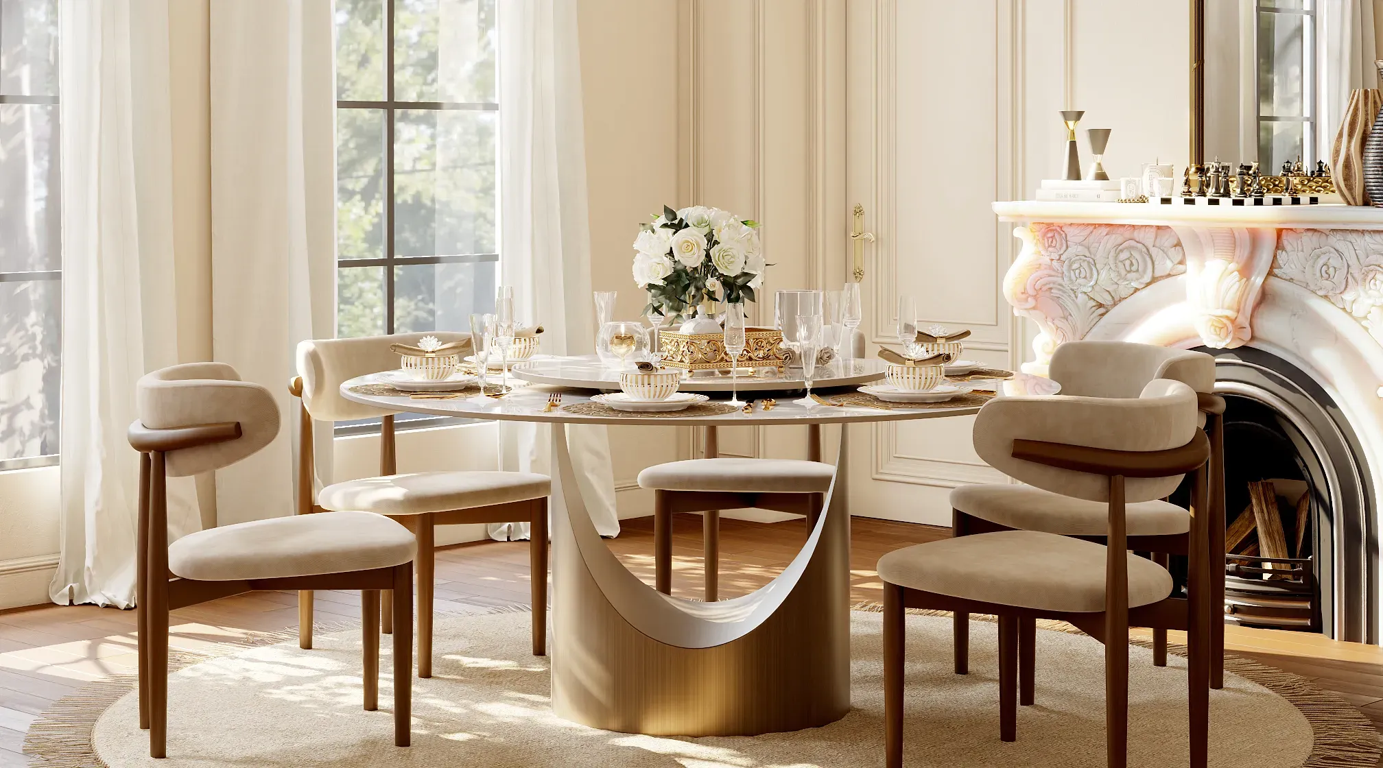 Bright, Clean Dining Style