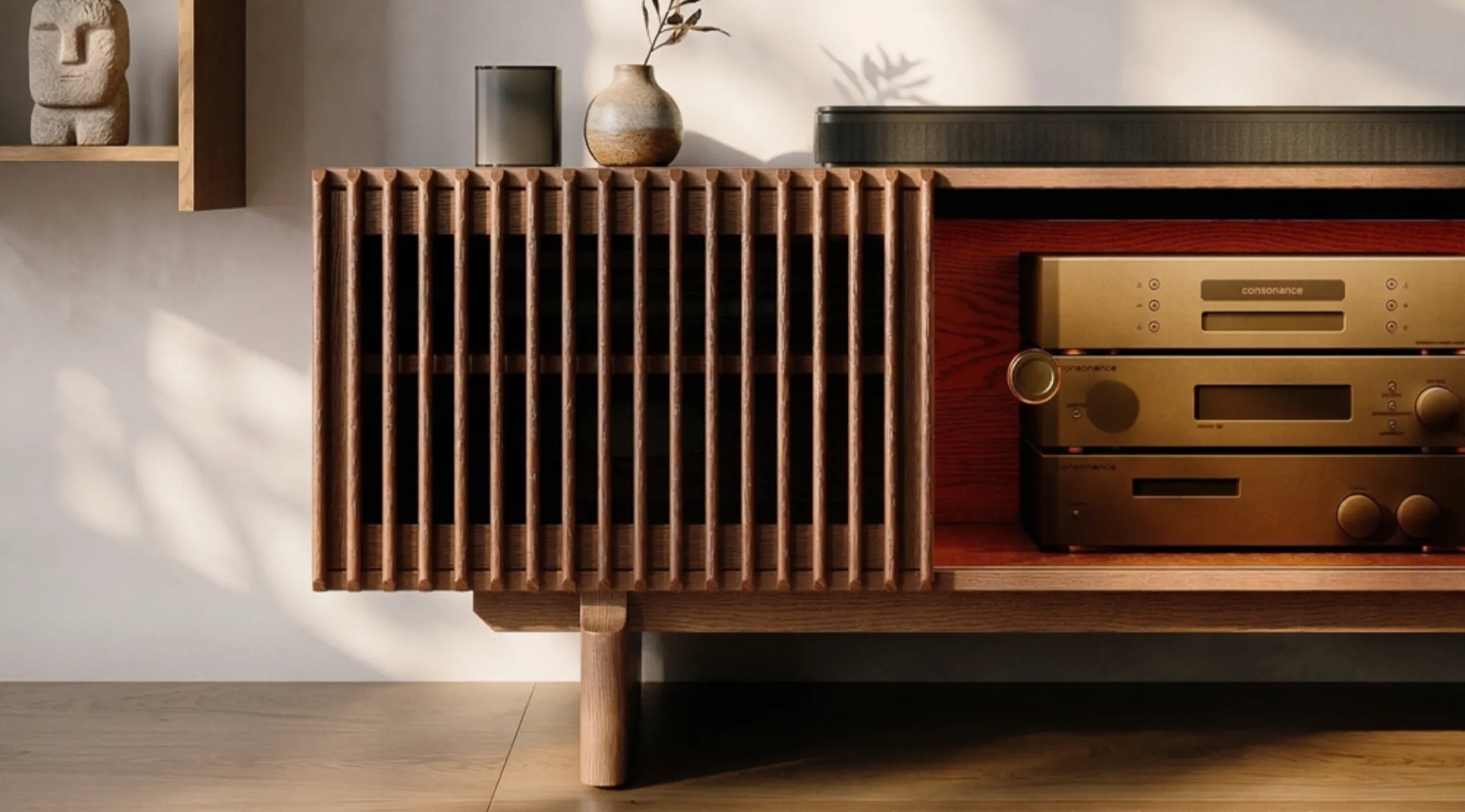 thicker panels of media console support everyday and long-term use
