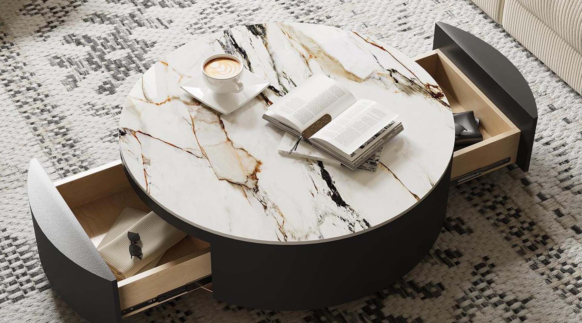 Modern coffee table with hidden storage