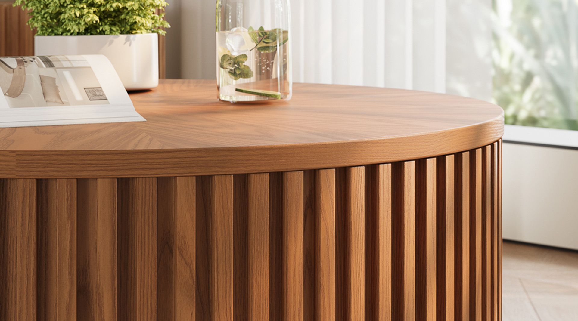 durable wood-based materials and practical finishes of wood coffee tables