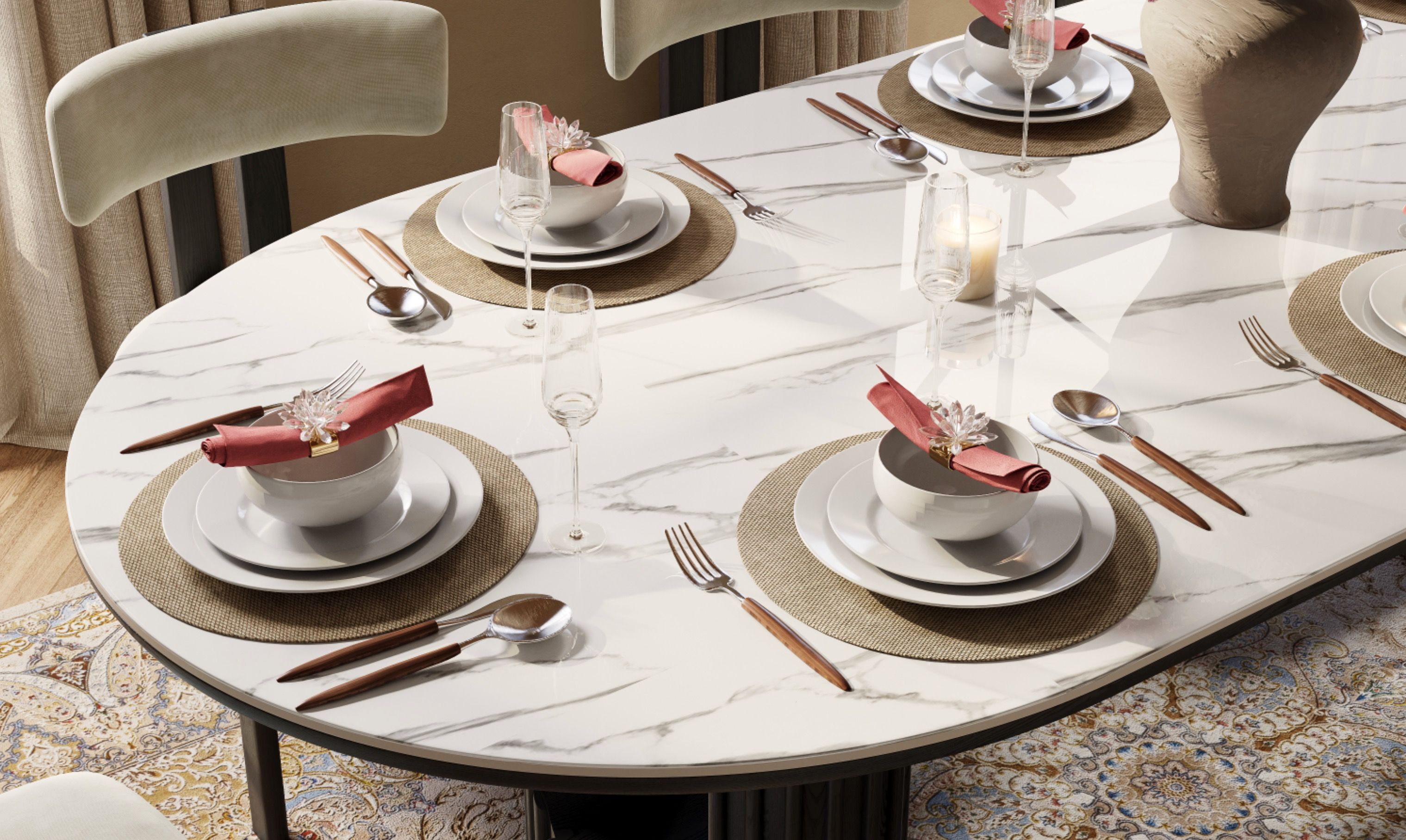 Povison's Dining Tables Use Easy-Clean Modern Materials
