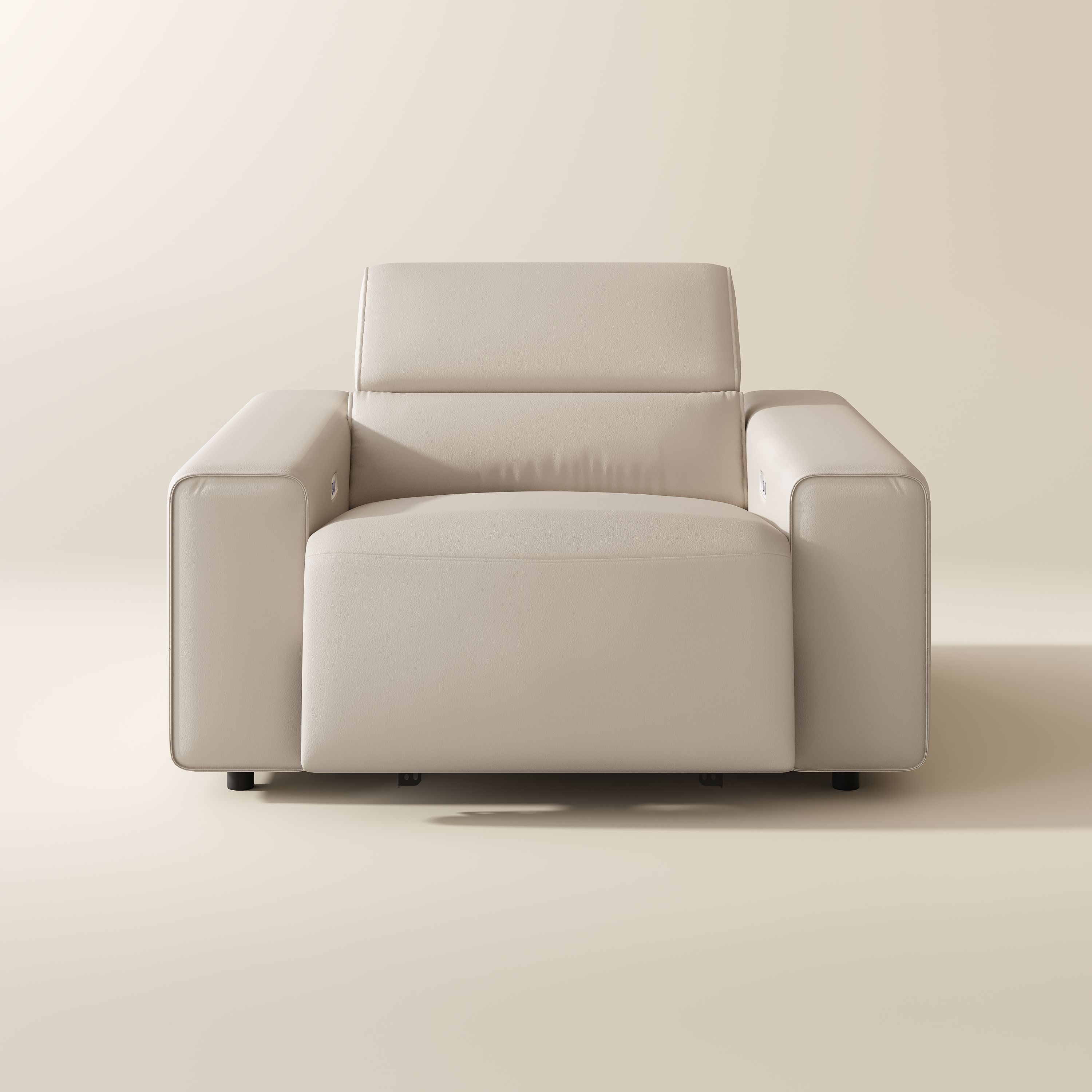 Beige Eco-friendly Microfiber Leather Smart Furniture