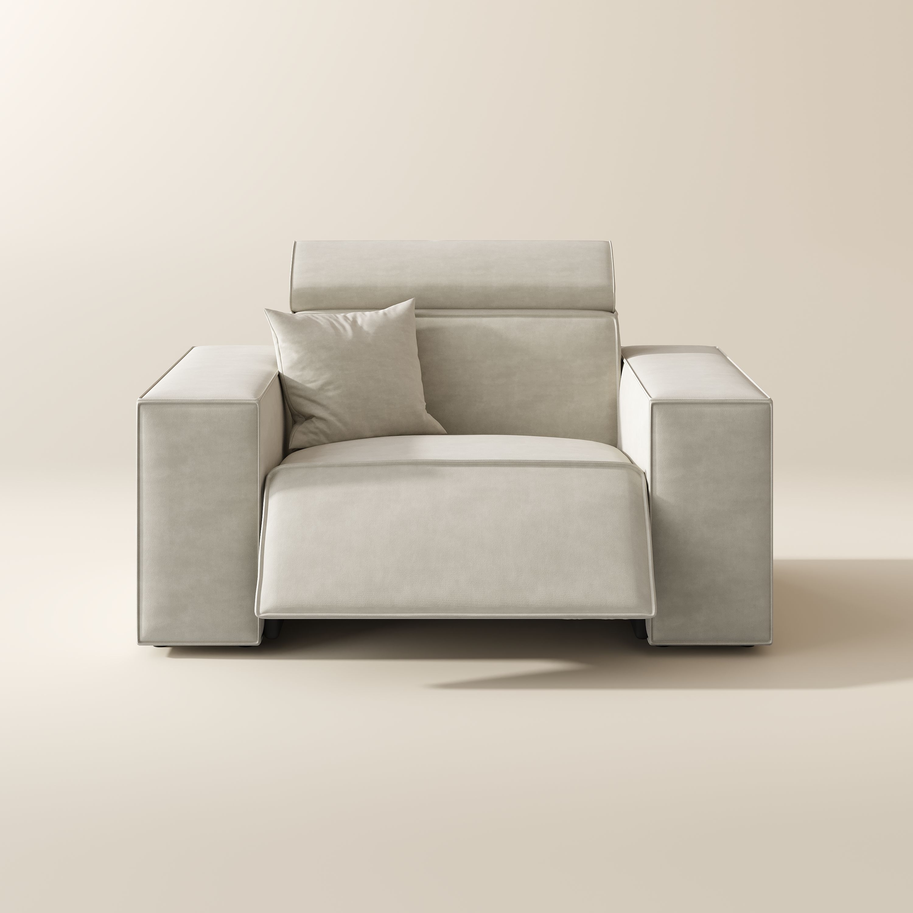 Power Outlet Beige Fabric Power Reclining Sofas