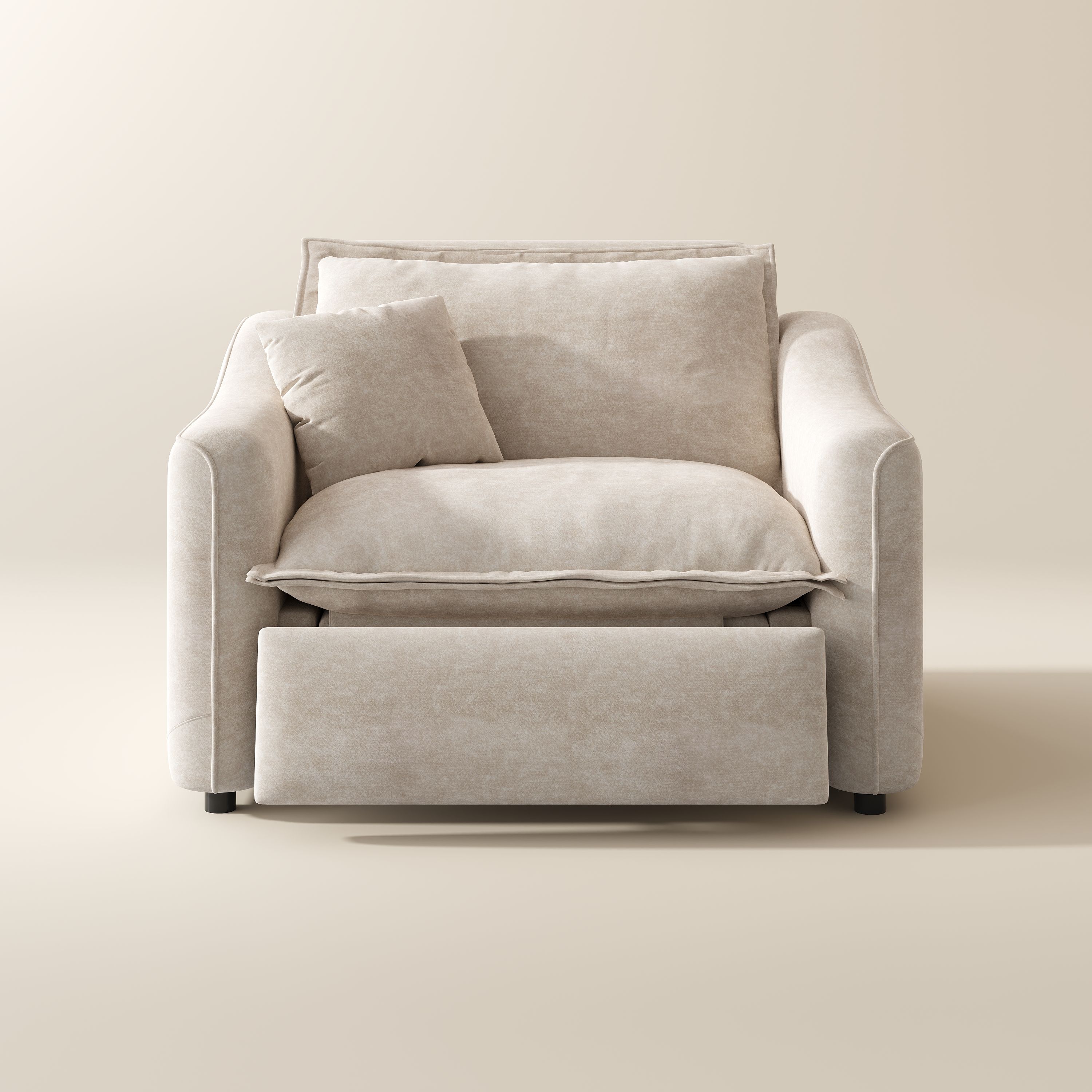 Adjustable Beige Pet-Friendly Fabric Recliners