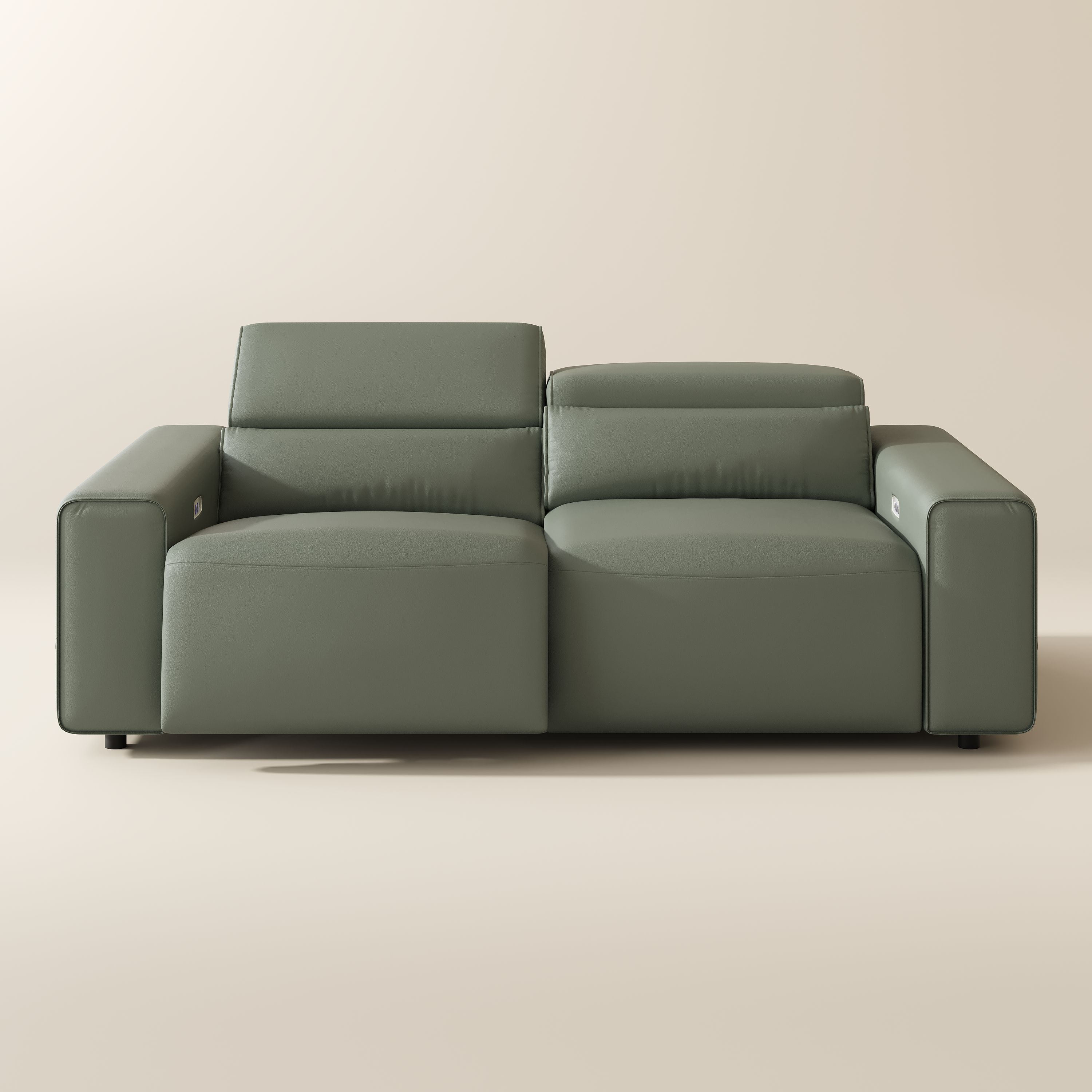 Power Reclining sofas Dark Green Leather Smart Furniture