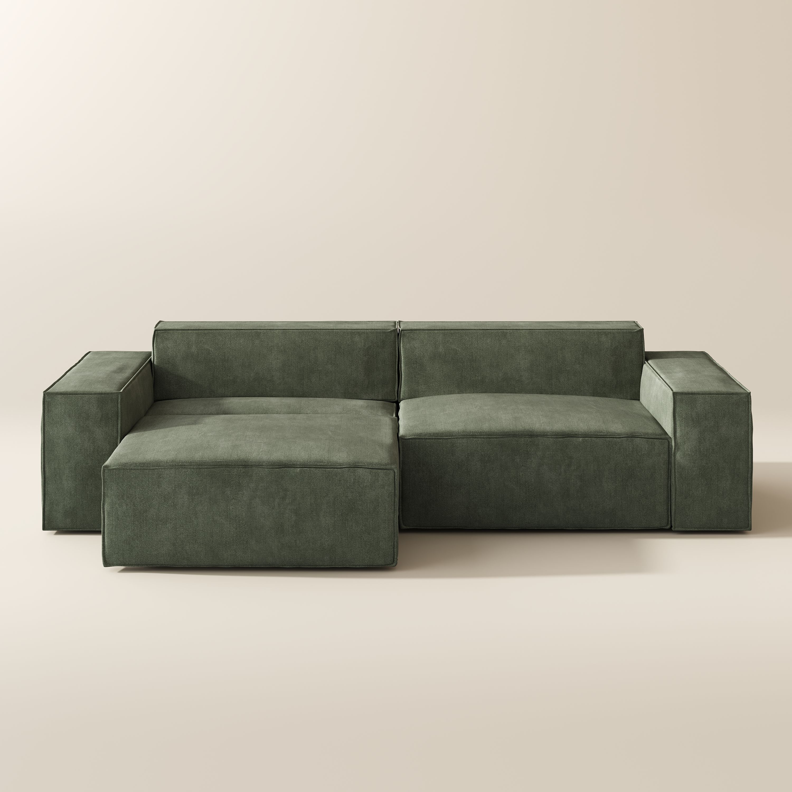 Dark Green Fabric Modular Sofas
