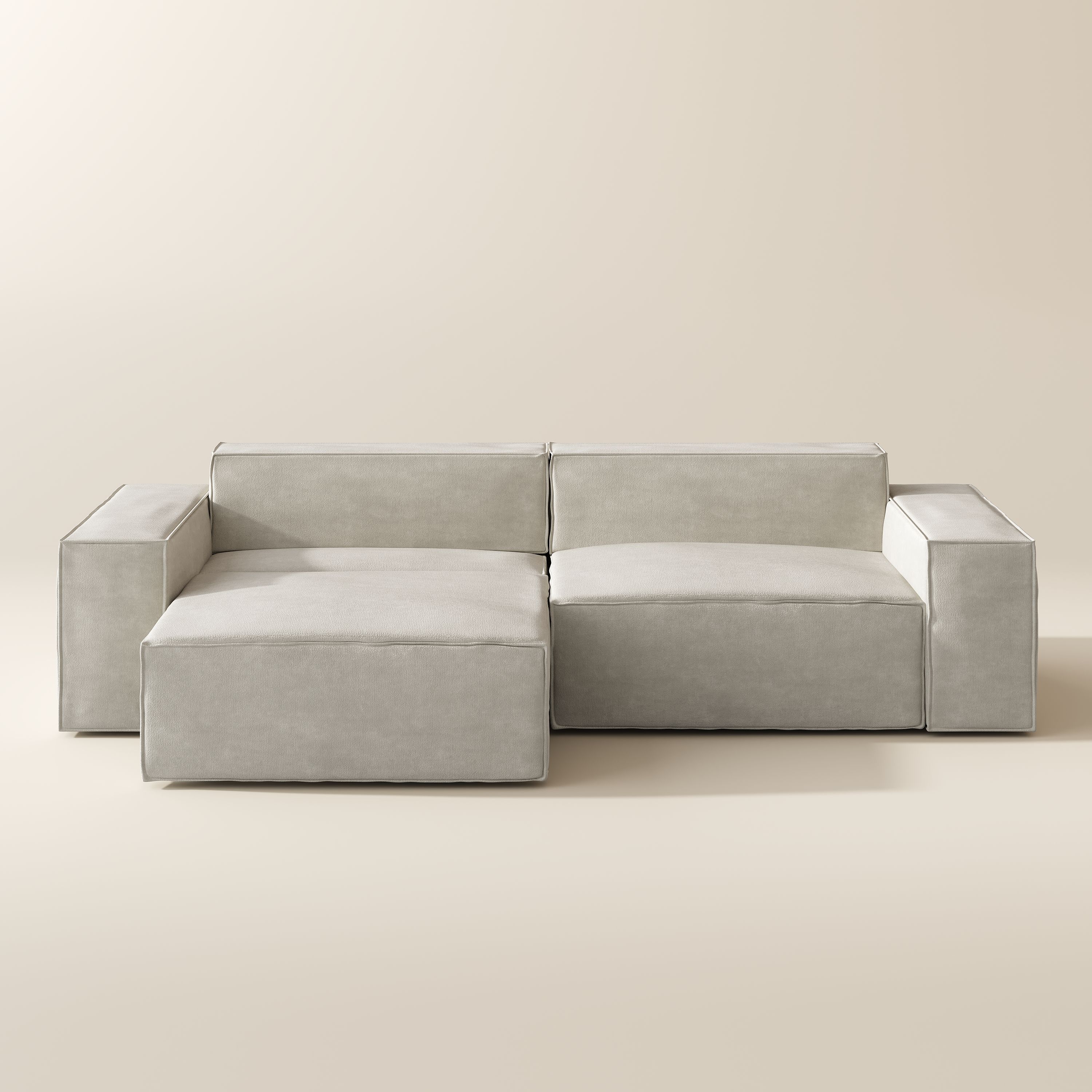 Partly Assemble Beige Fabric Modular Sofas