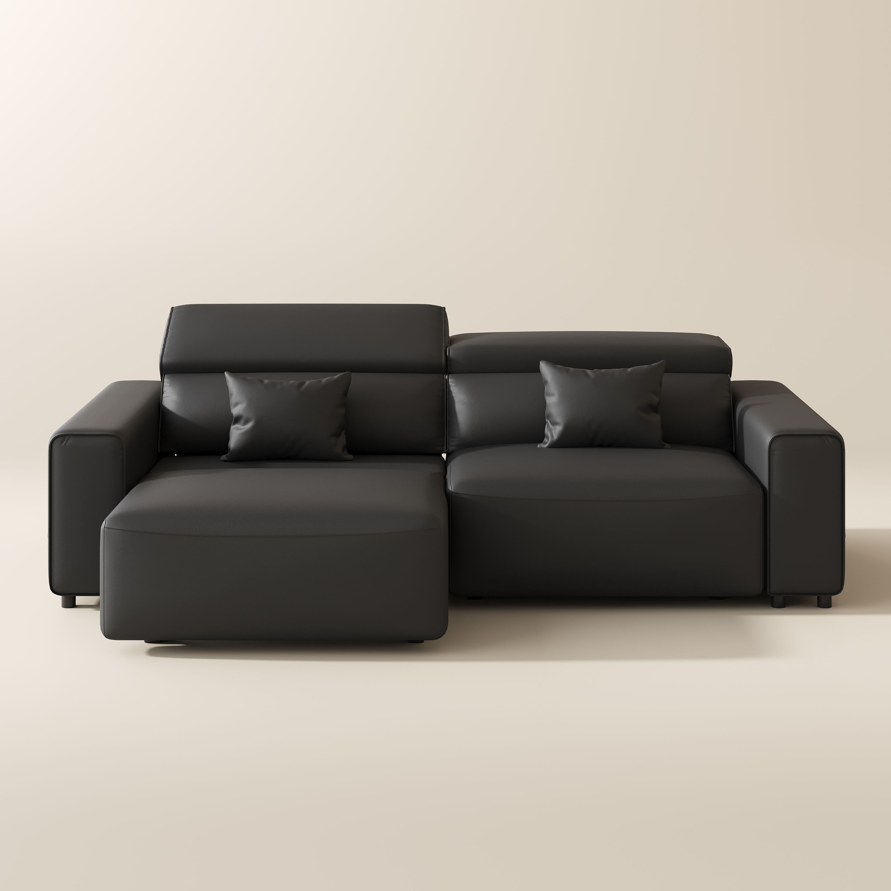 Comfortable Black Eco-friendly Microfiber Leather Smart Furniture