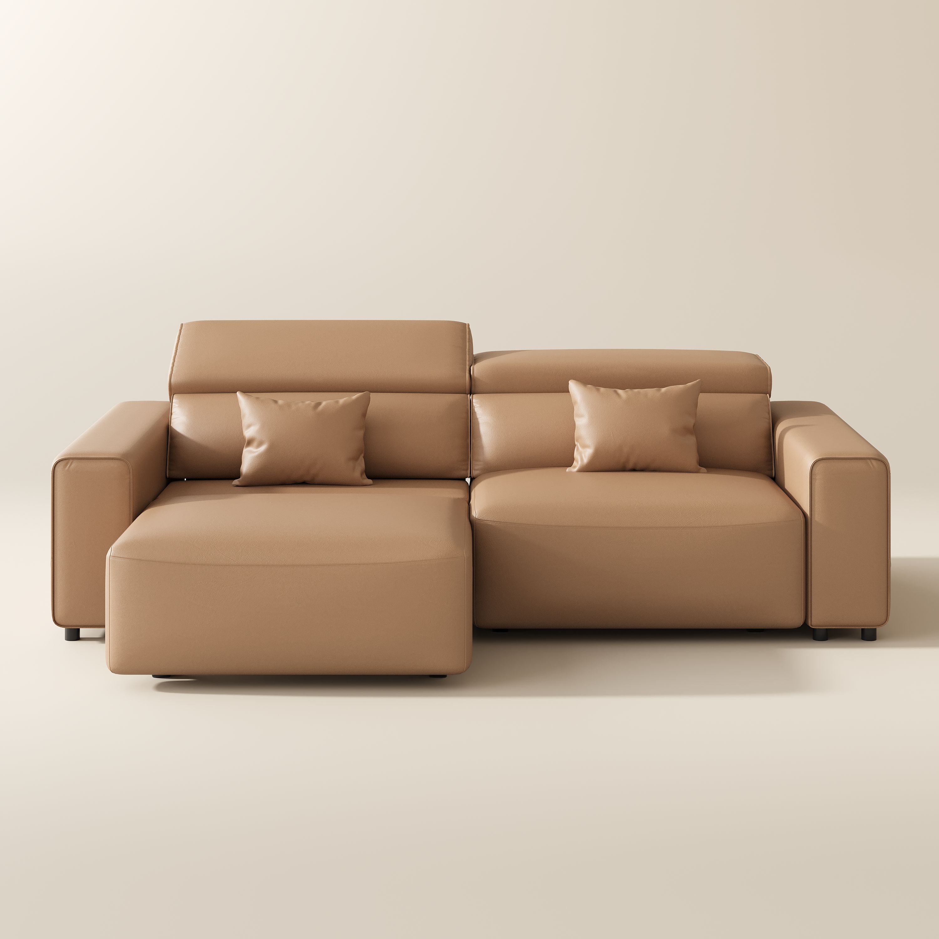Khaki Eco-friendly Microfiber Leather Smart Furniture