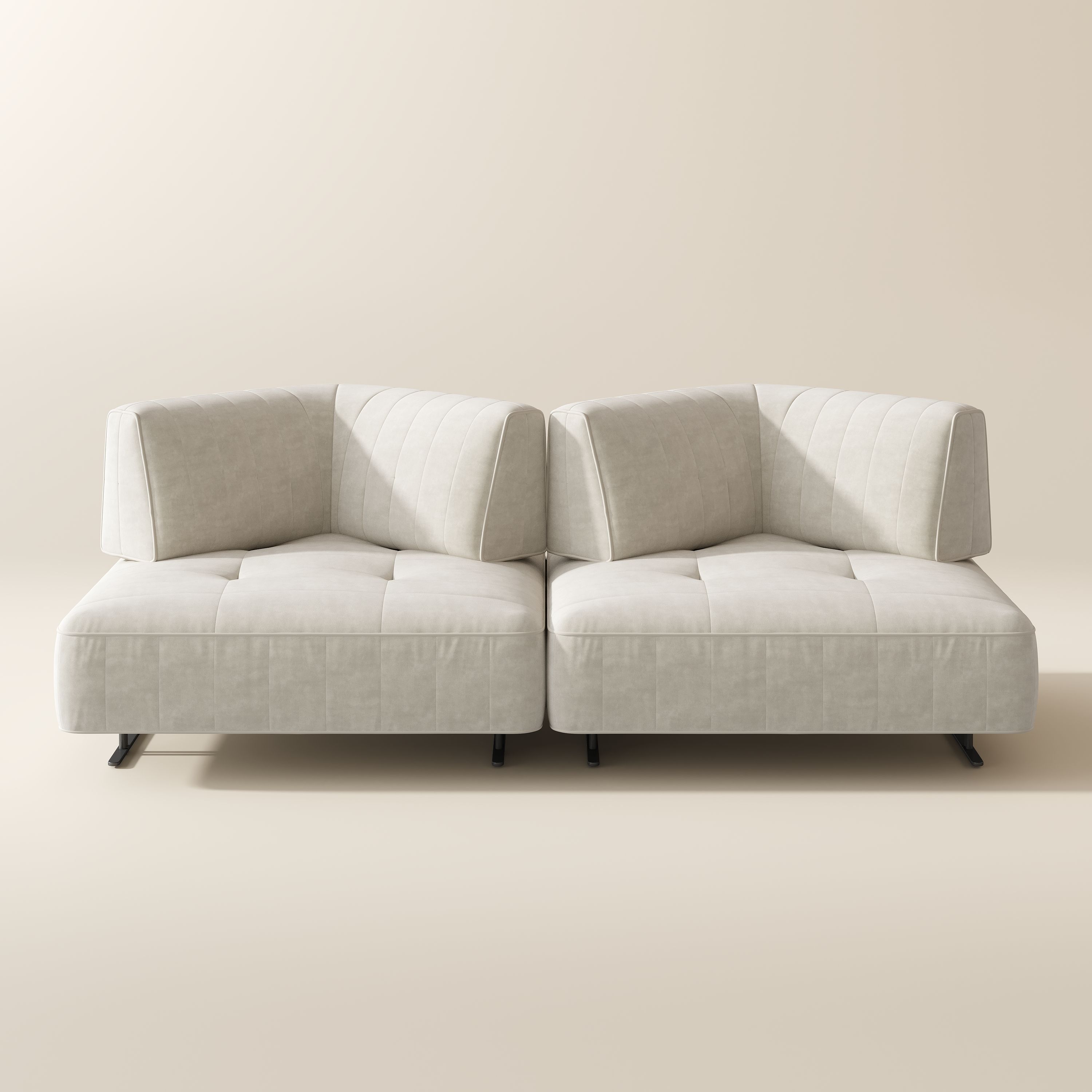 Partly Assemble Beige Fabric Sofas & Loveseats