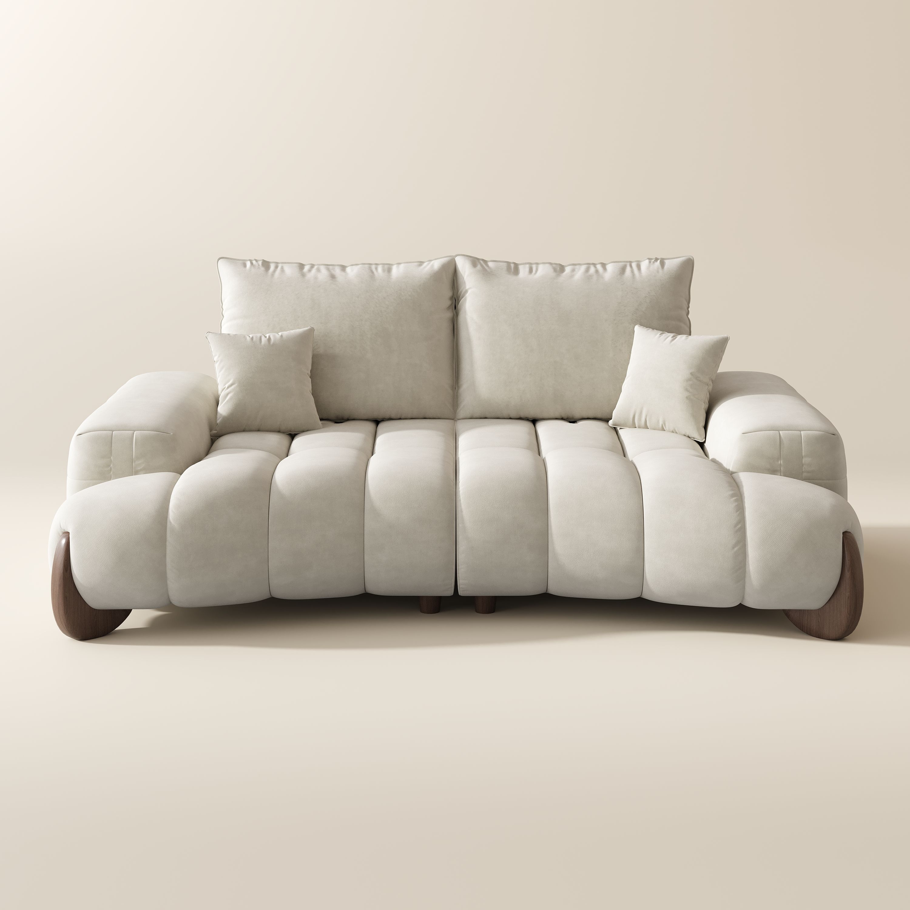 Partly Assemble Beige Fabric Sofas & Loveseats