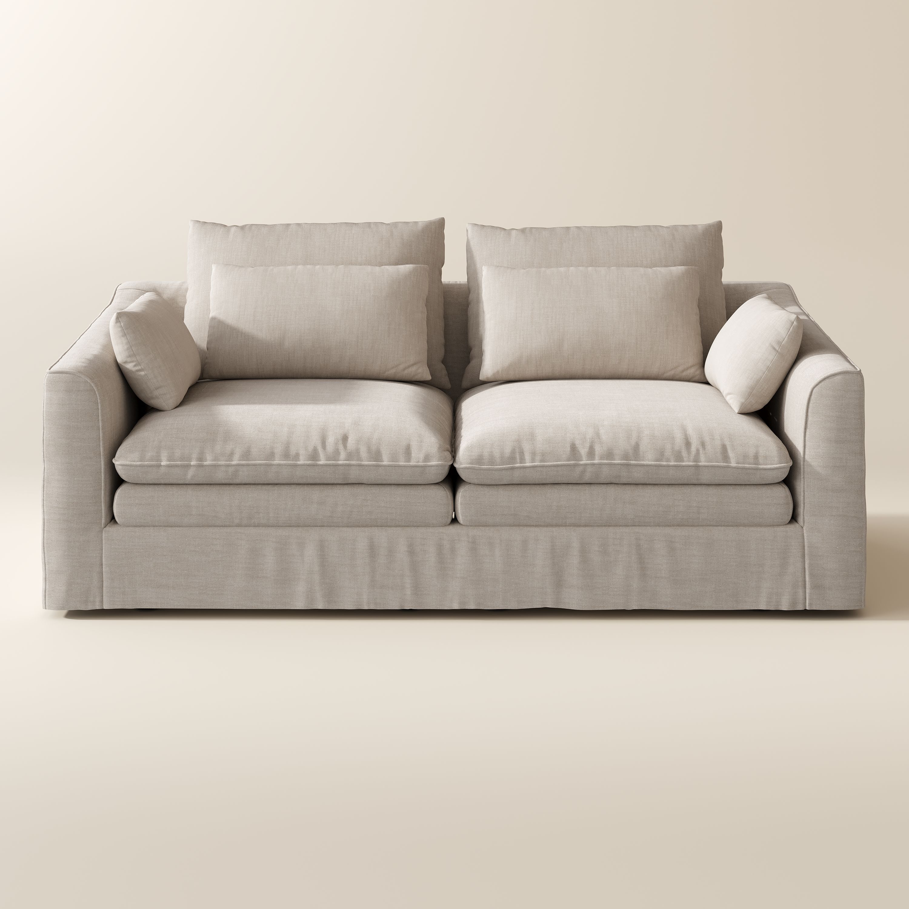 Sofas & Loveseats Beige Cotton Linen 4 Seater Sofas