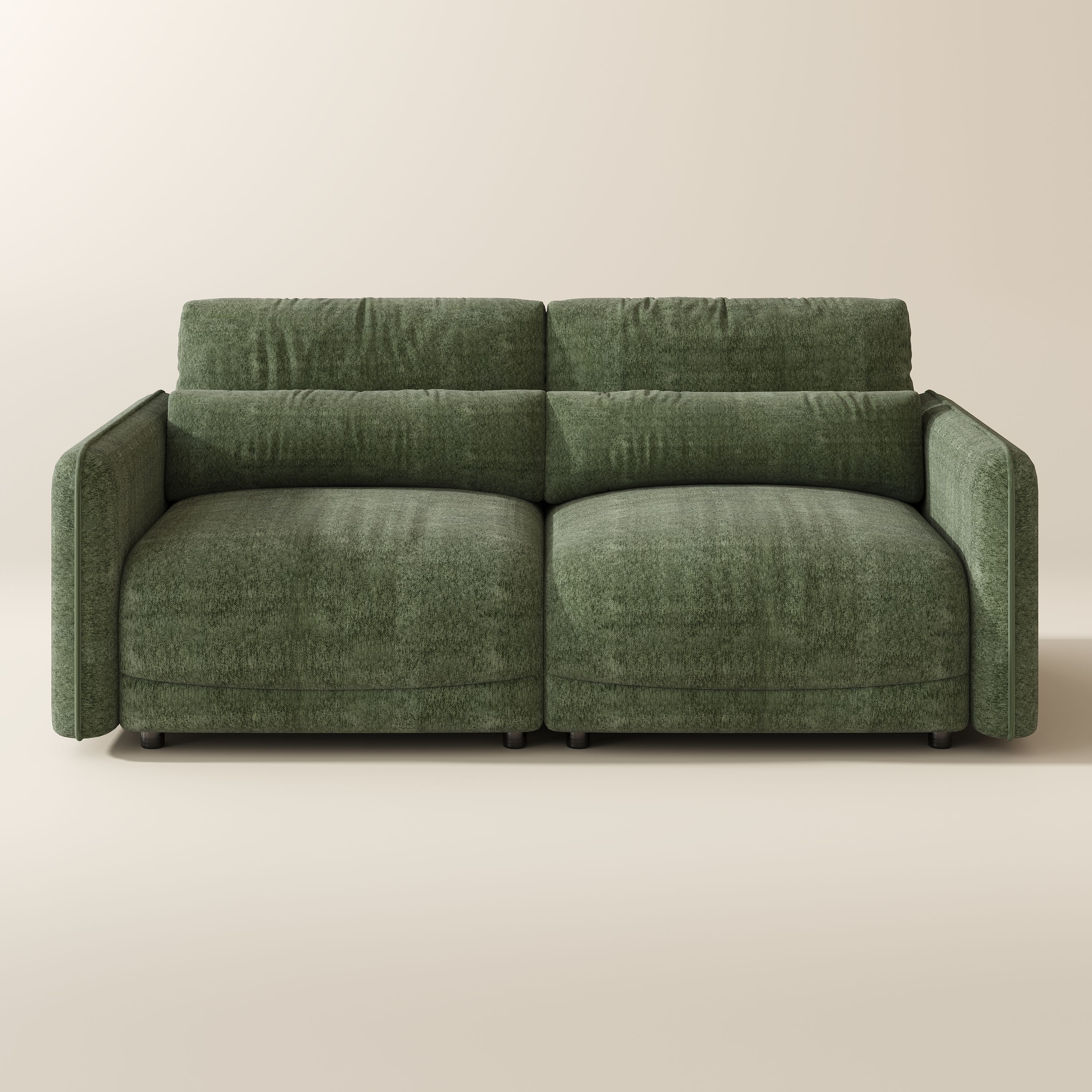 Slim Armrest Green Chenille Sofas & Loveseats