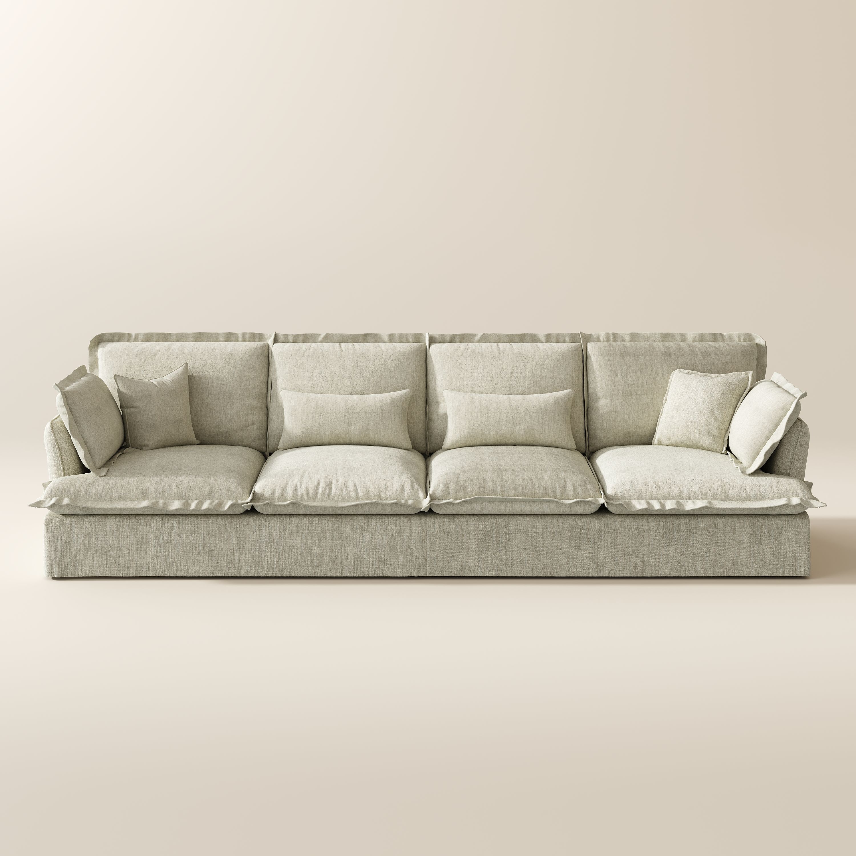 Deep Seat Gray Cotton and Linen Sofas & Loveseats