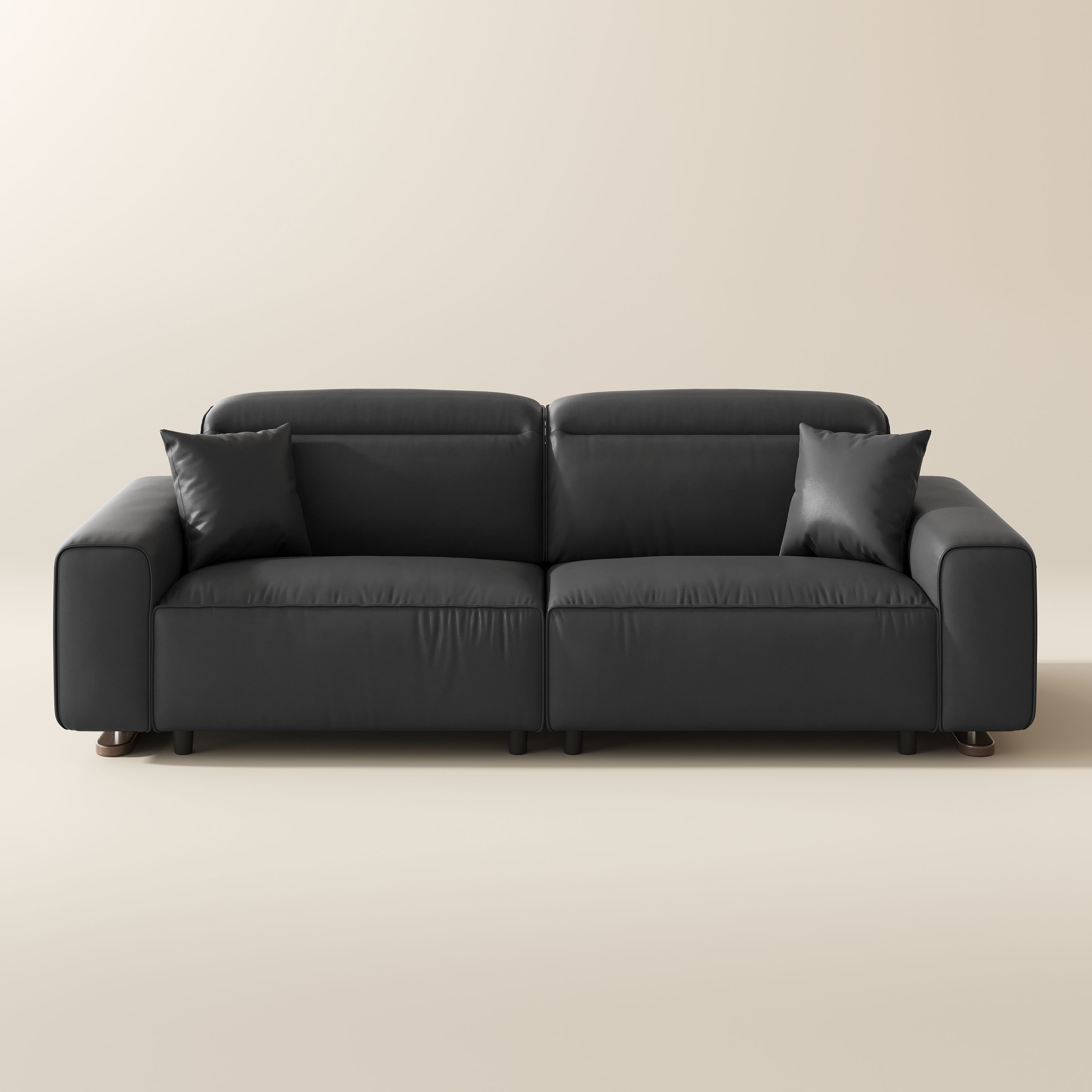 Eco Leather Black Eco PU Leather Sofas & Loveseats
