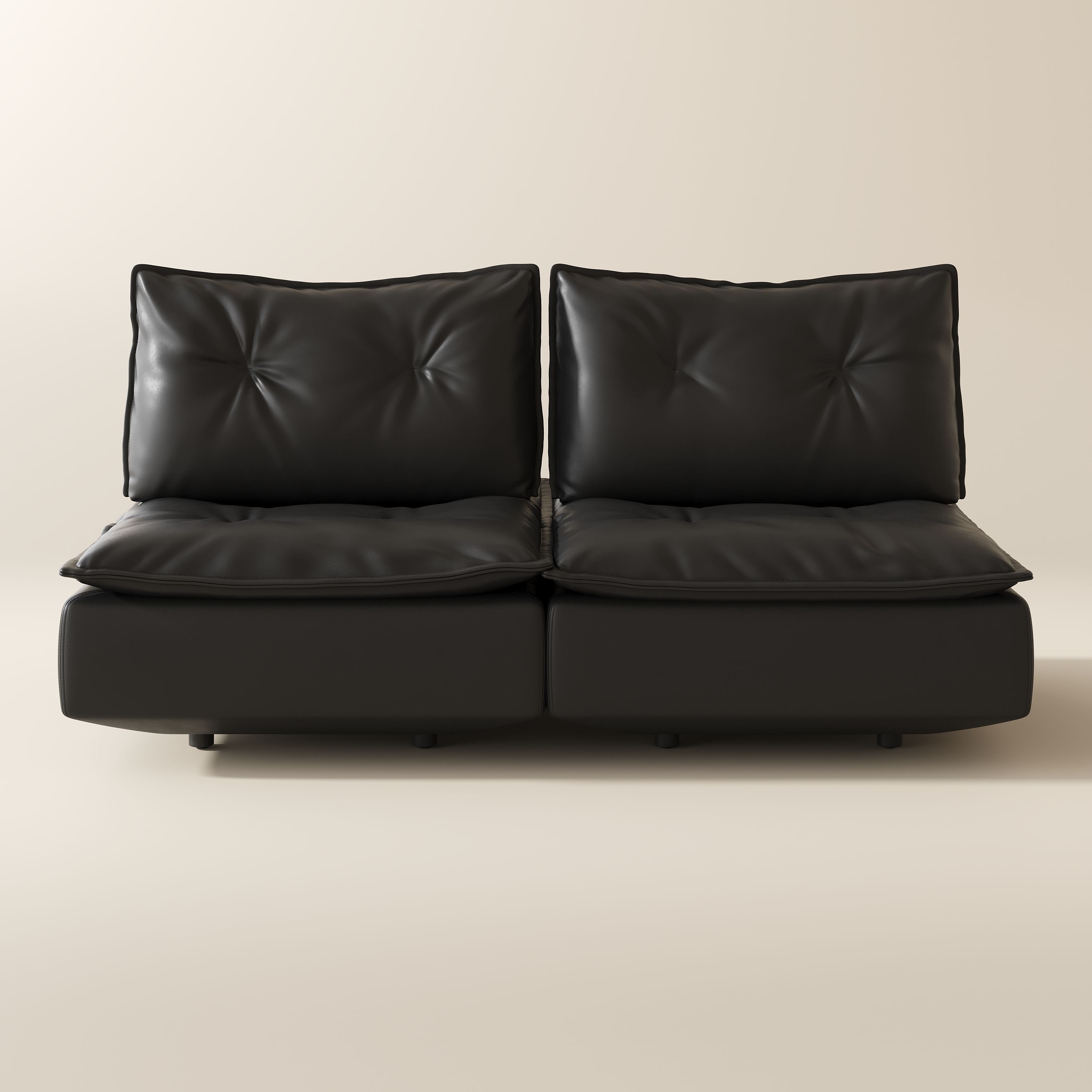 Modern Black Eco PU Leather Sofas & Loveseats