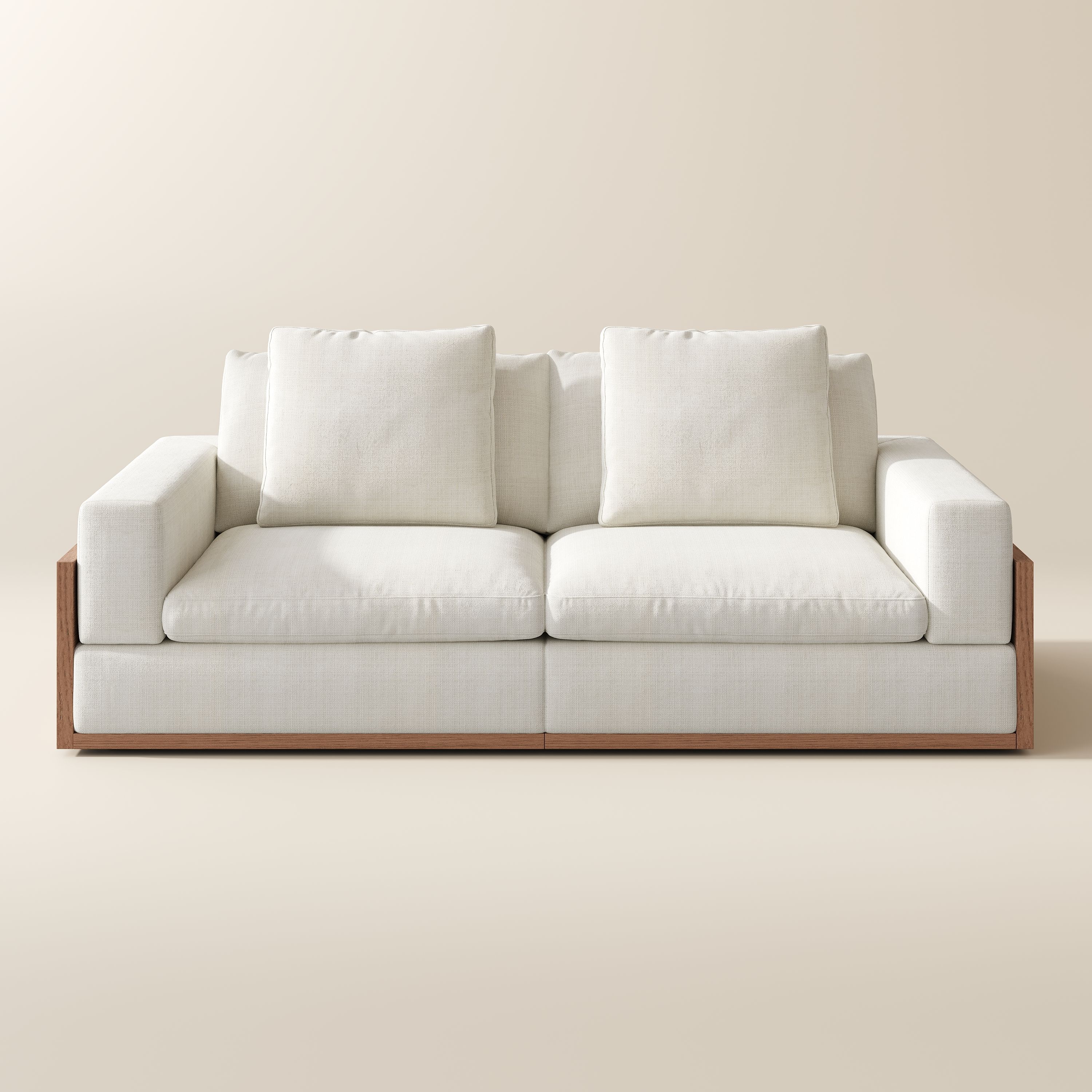 2-3 Seater Beige Cotton and Linen Living Room Furniture