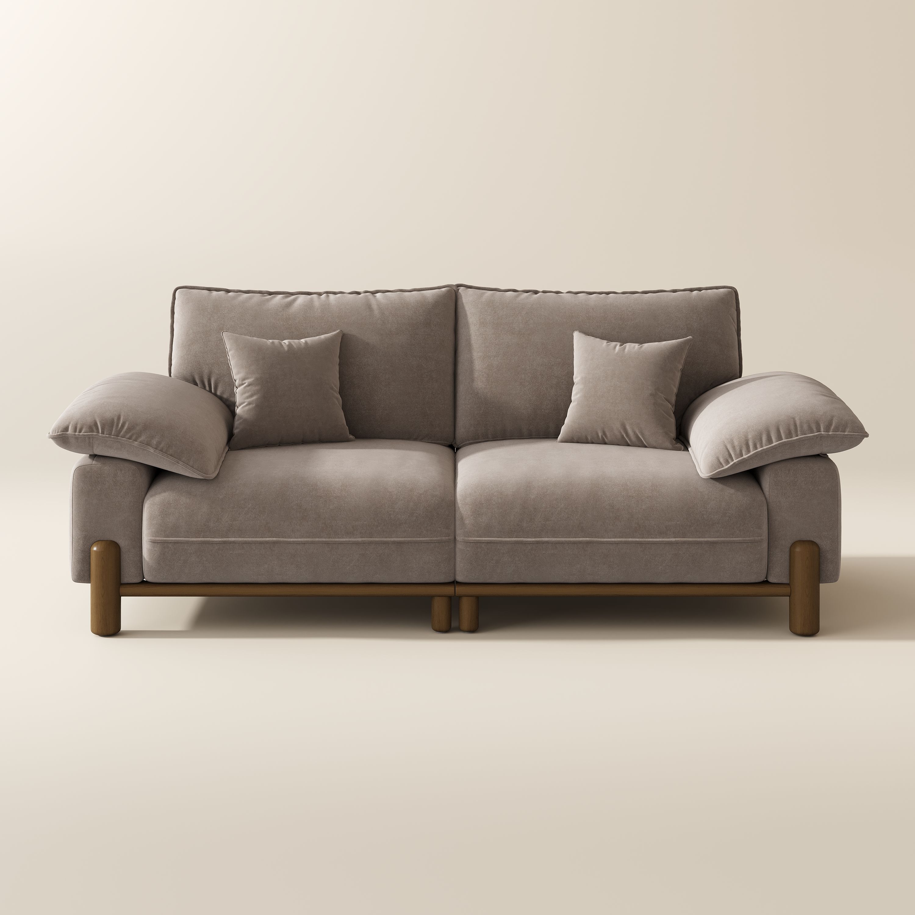 Seats 2 Khaki Pet-Friendly Fabric Modular Sofas