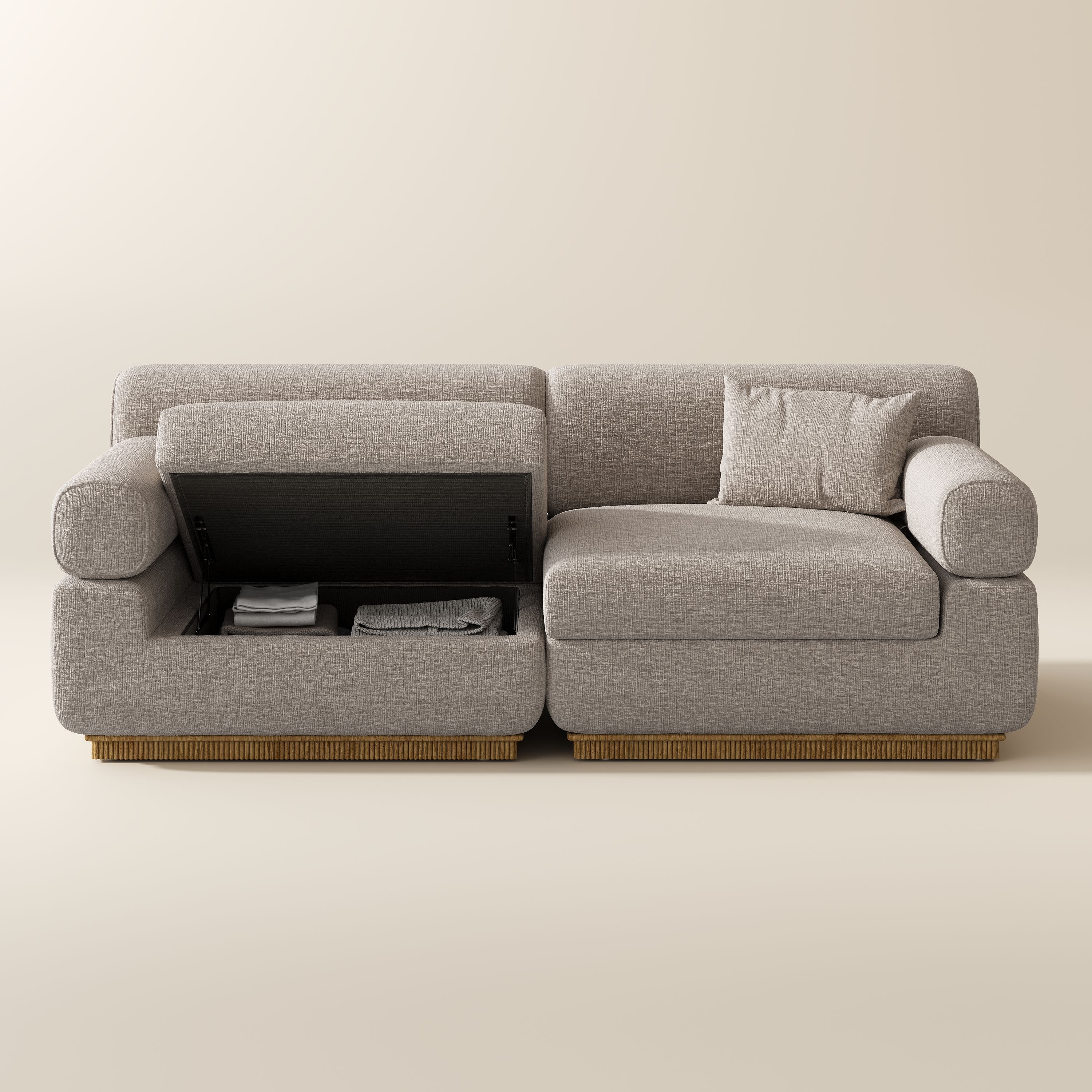 Khaki Chenille Modular Sofas