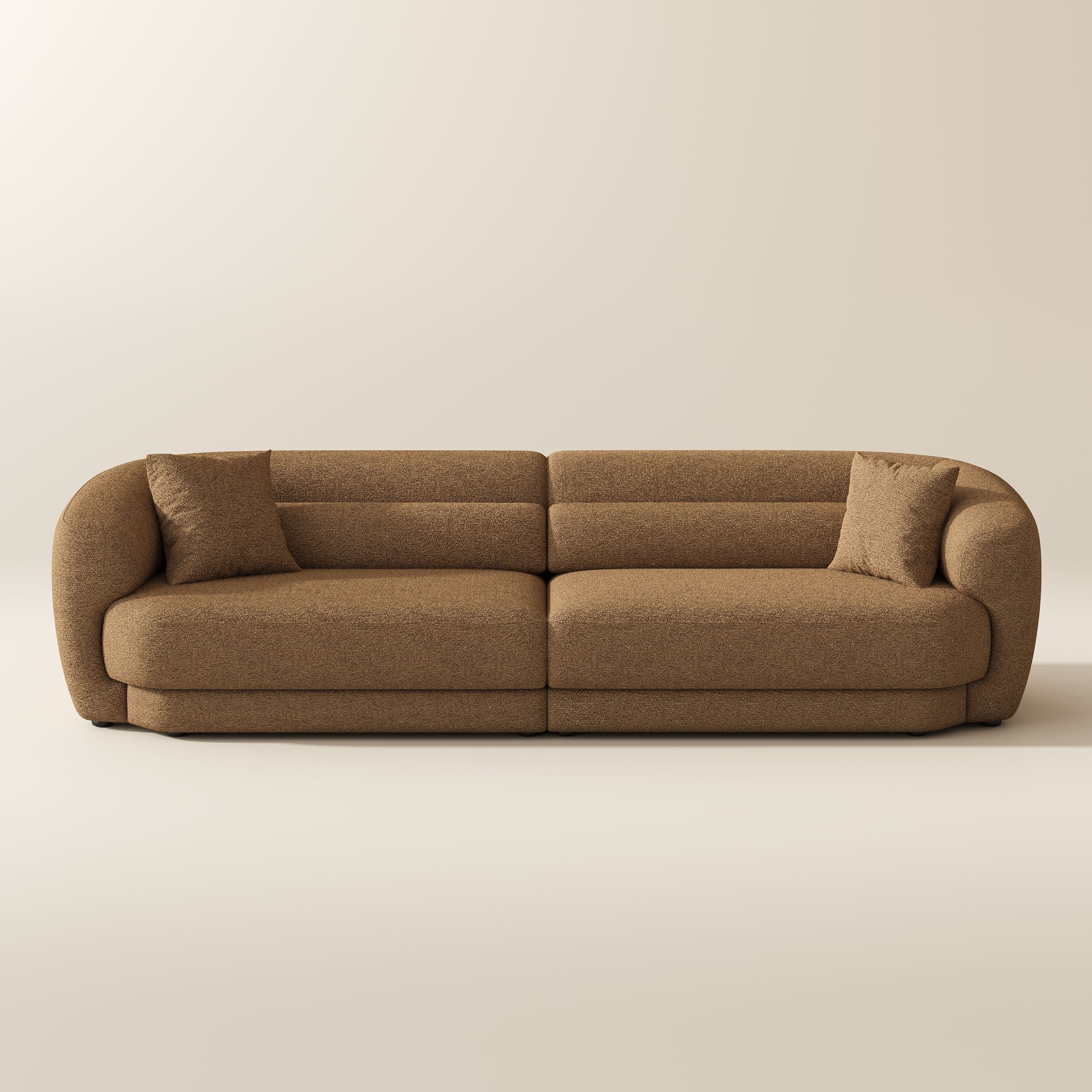 Brown Bouclé Modular Sofas