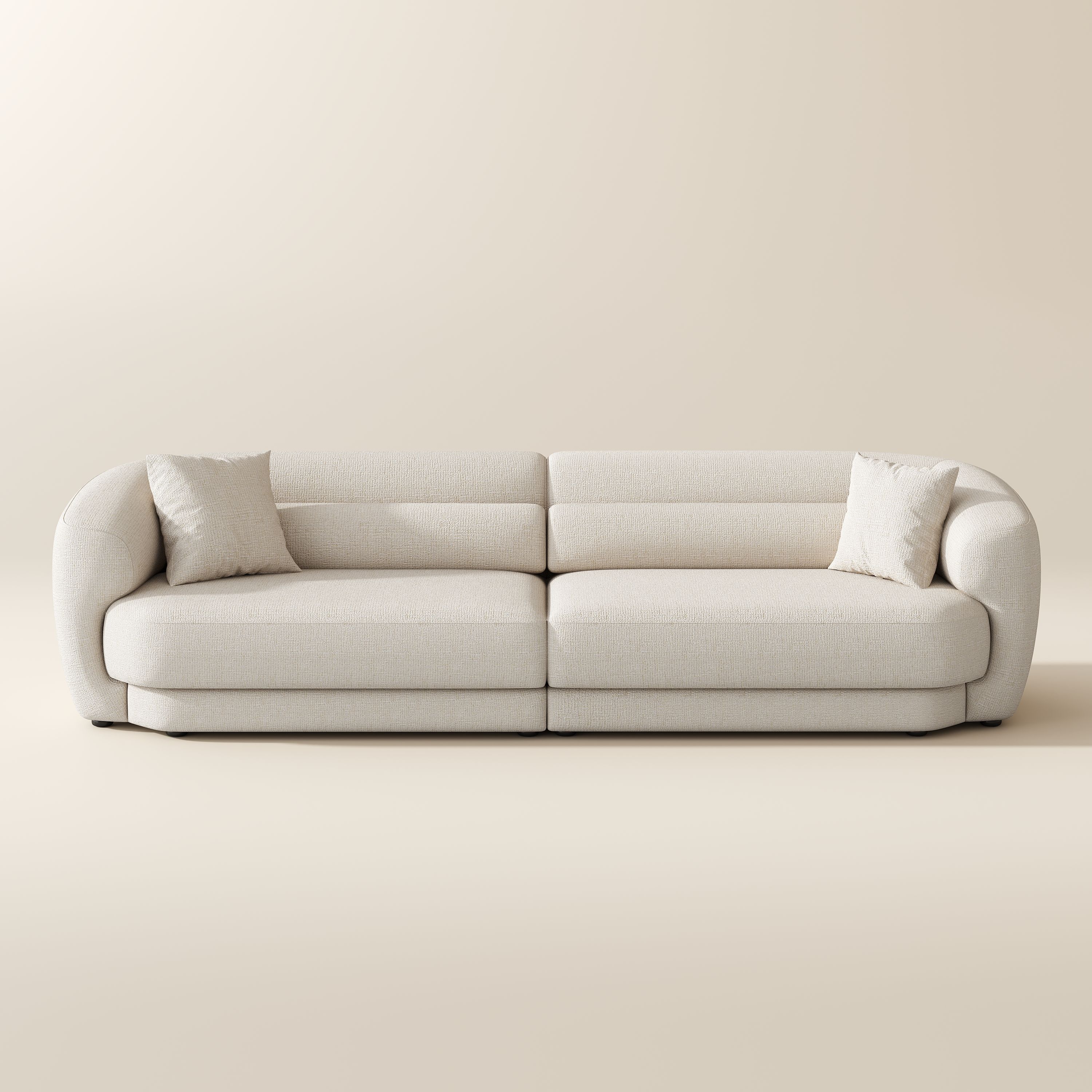 Beige Chenille Modular Sofas