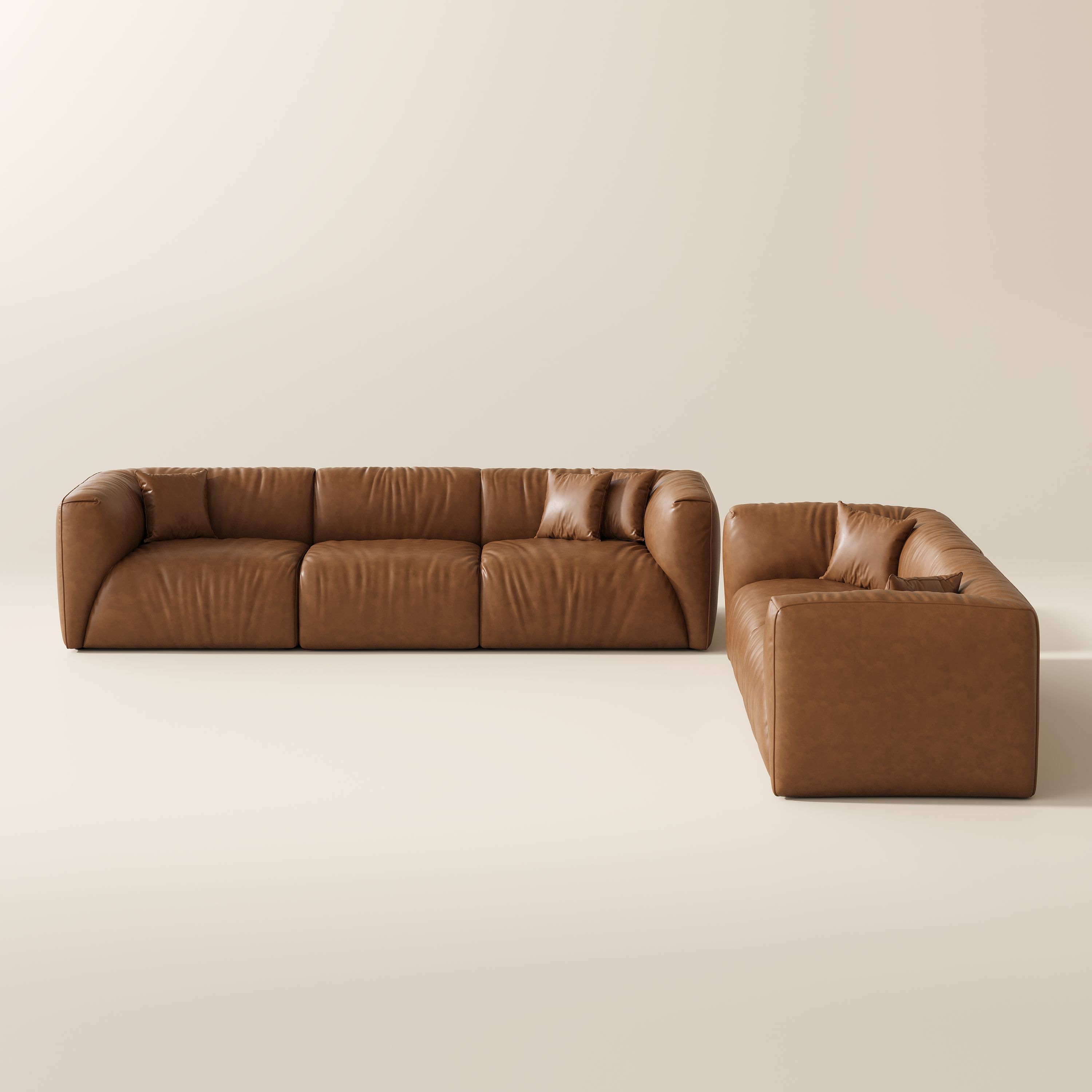 Living Room Sets Brown Leather Sofa Set