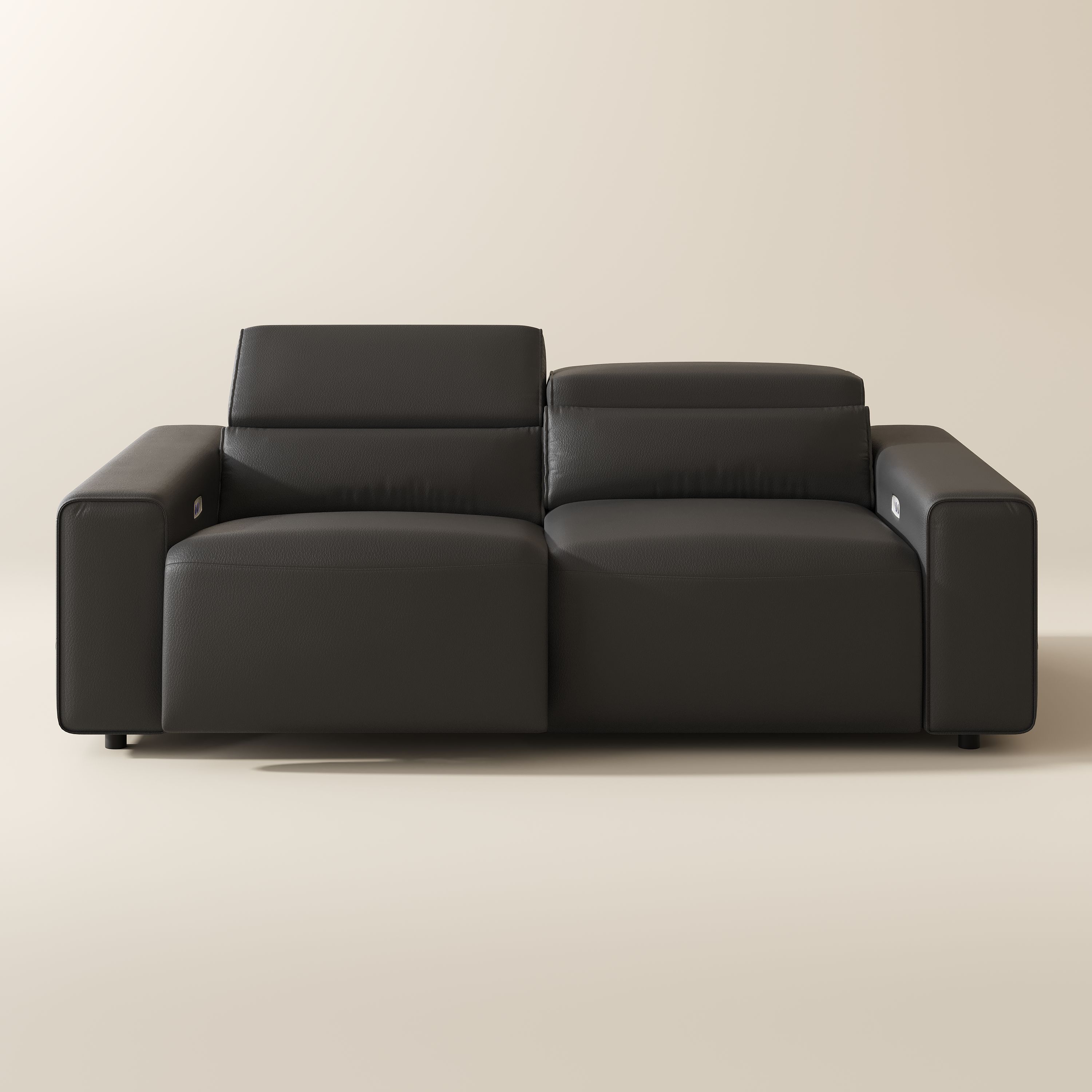Modern Black Eco-friendly Microfiber Leather Modular Sofas