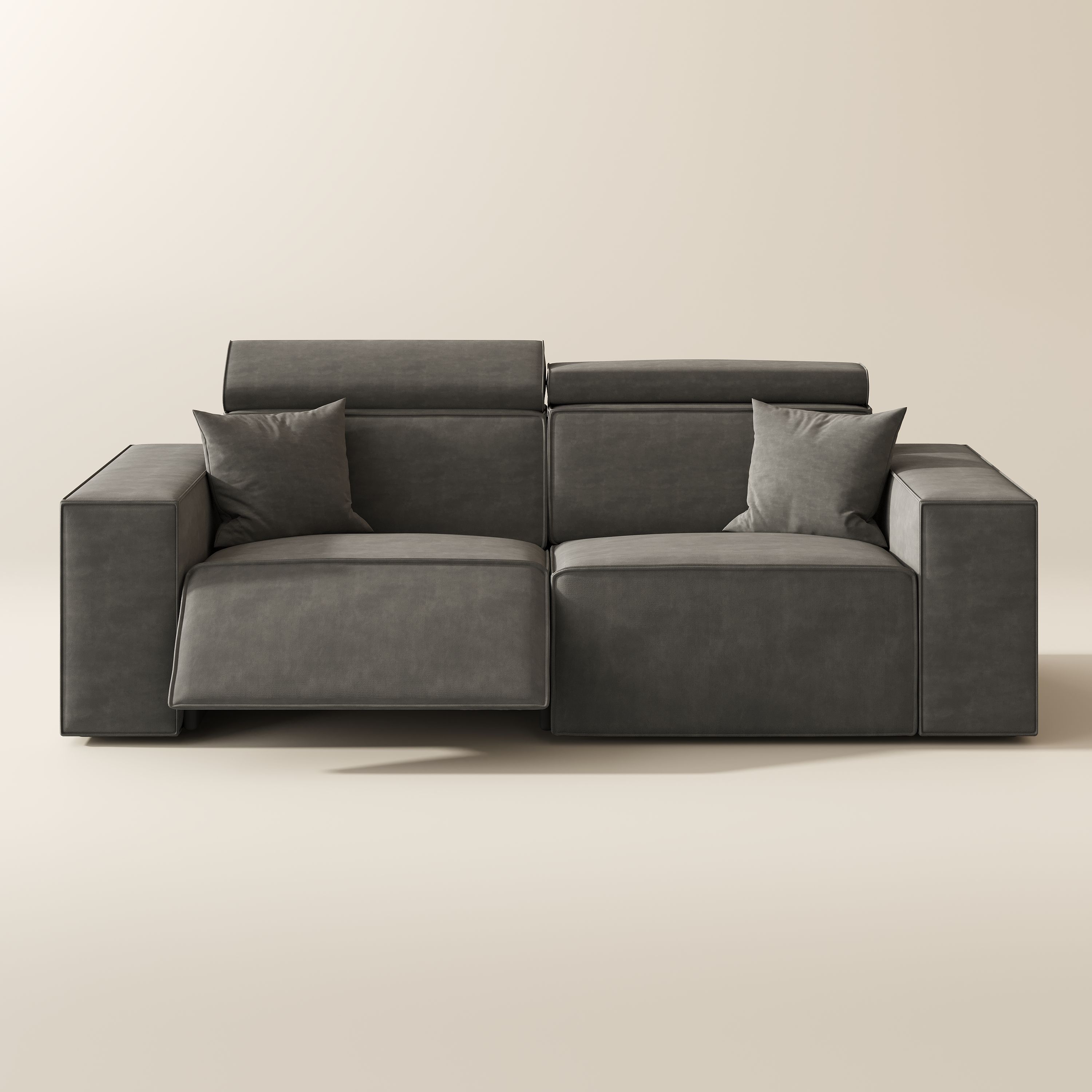 Loveseat Dark Gray Fabric Smart Furniture