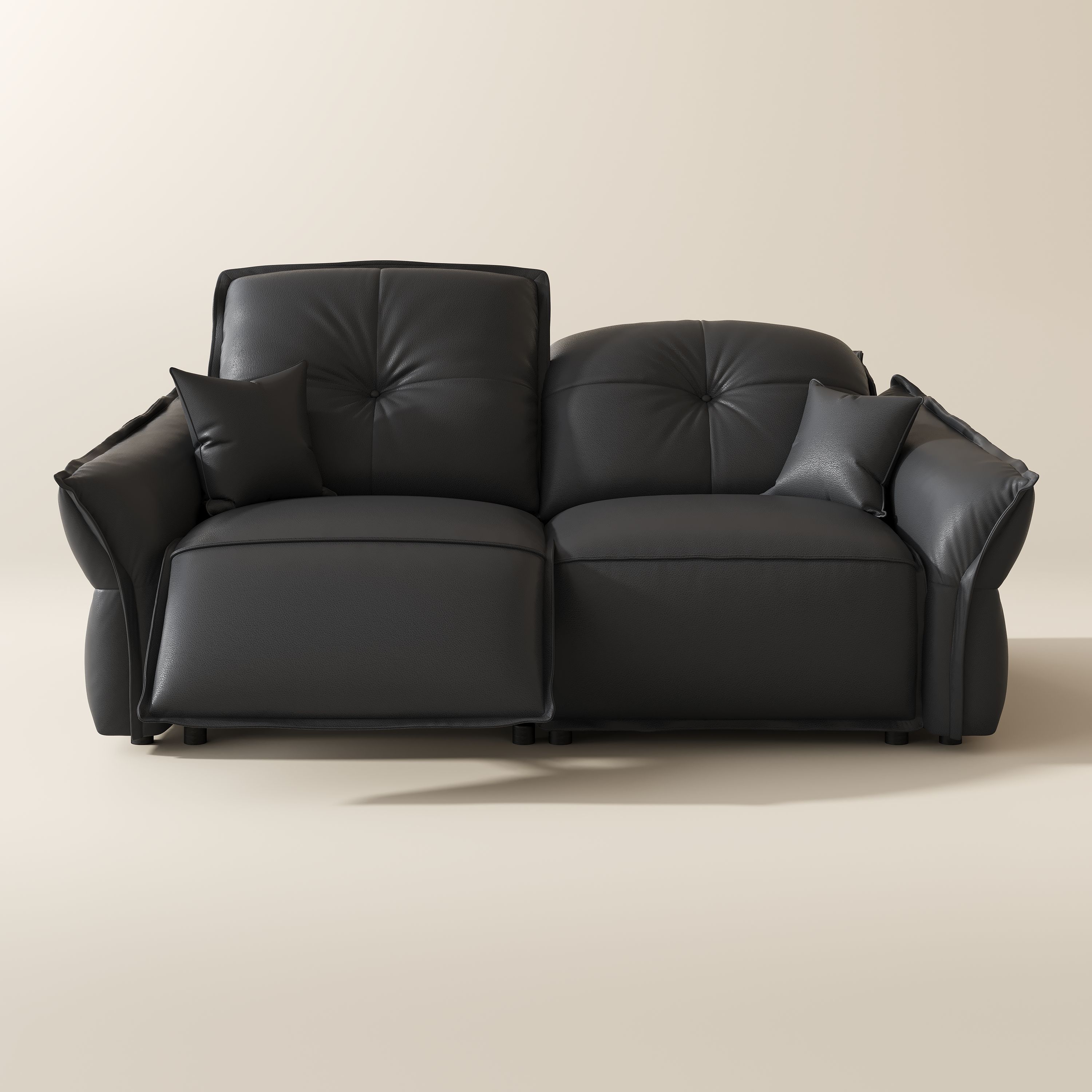 Black Top Grain Leather Smart Furniture