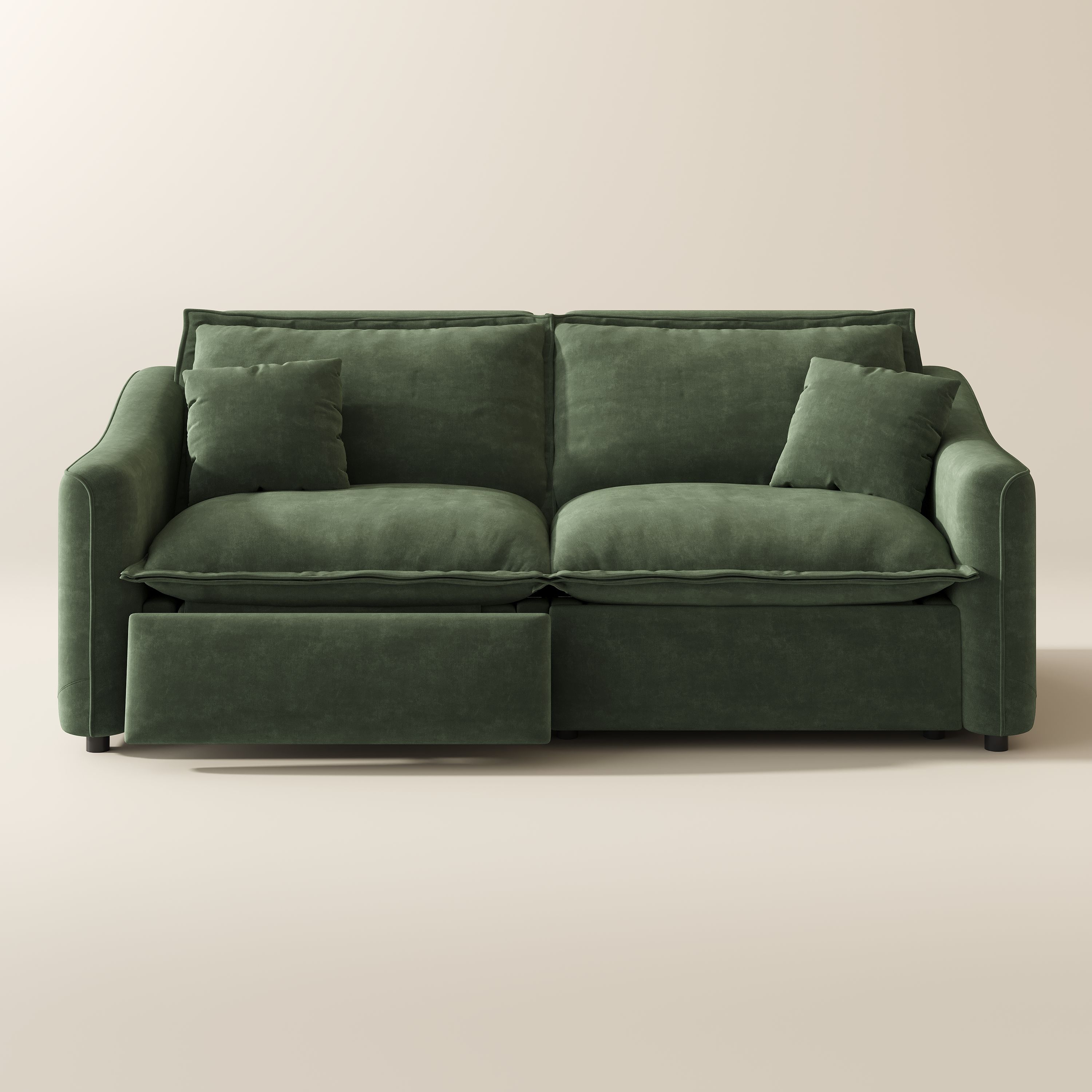 Oversized Green Pet-Friendly Fabric Modular Sofas